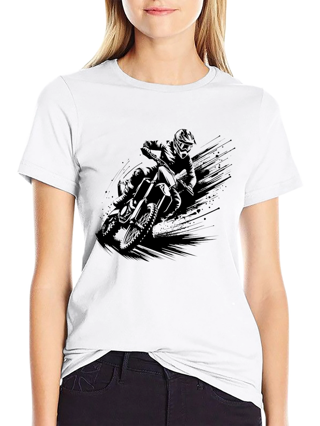 Black Motorcycle Graphic T-Shirt - Ride in Style