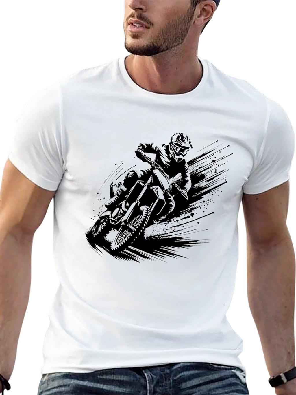 Black Motorcycle Graphic T-Shirt - Ride in Style