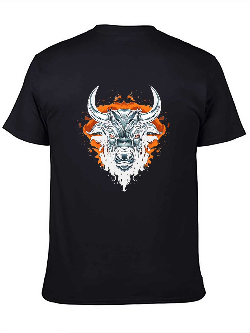 Fiery Bull Graphic Tee - Bold Black T-Shirt