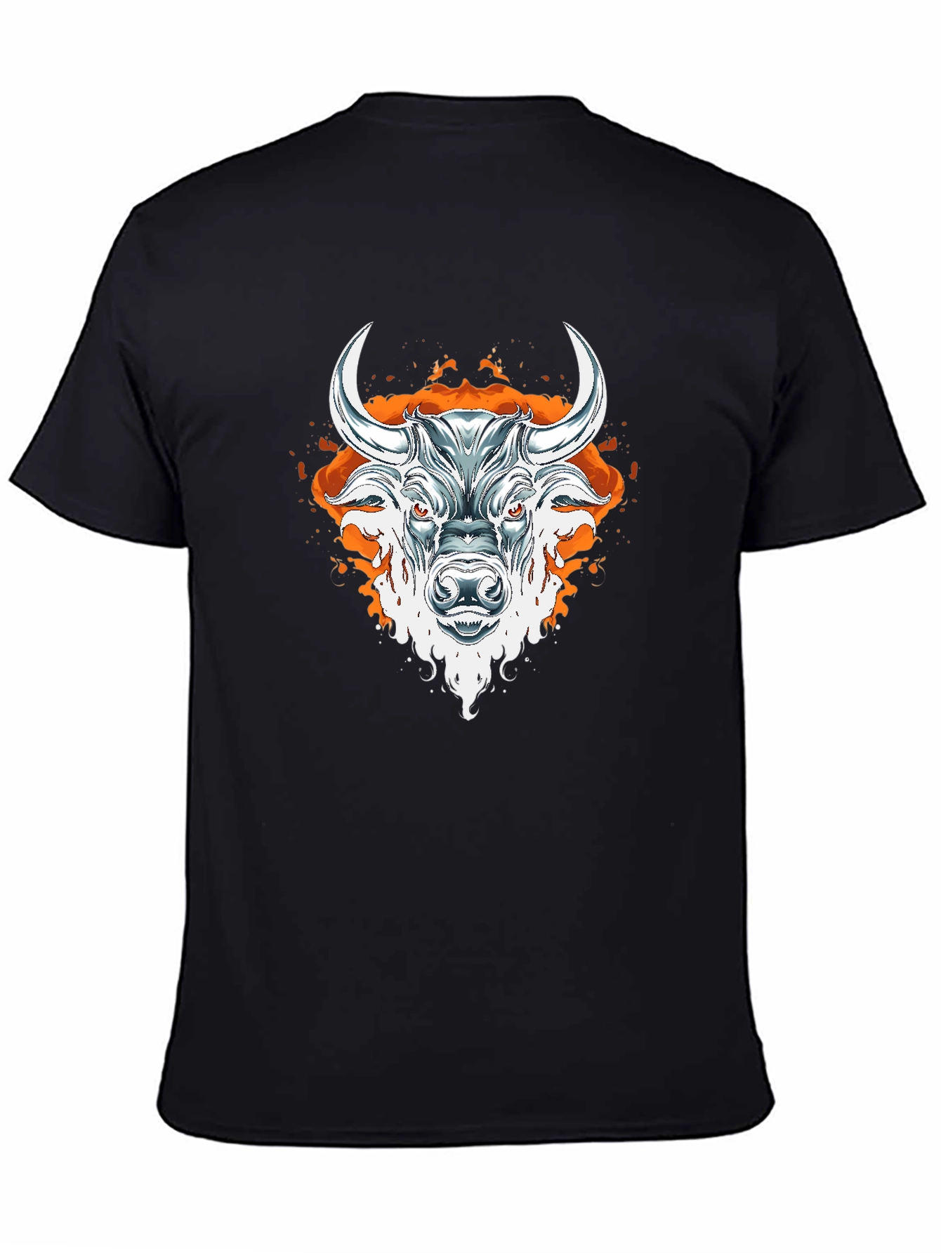 Fiery Bull Graphic Tee - Bold Black T-Shirt