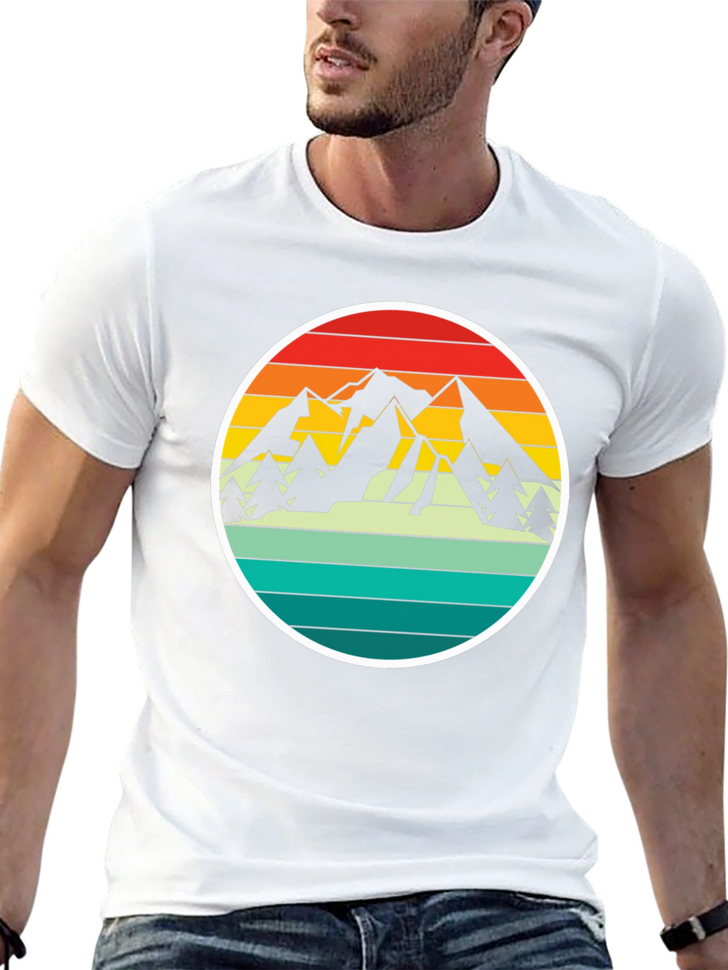 Retro Mountain Adventure T-Shirt - Black