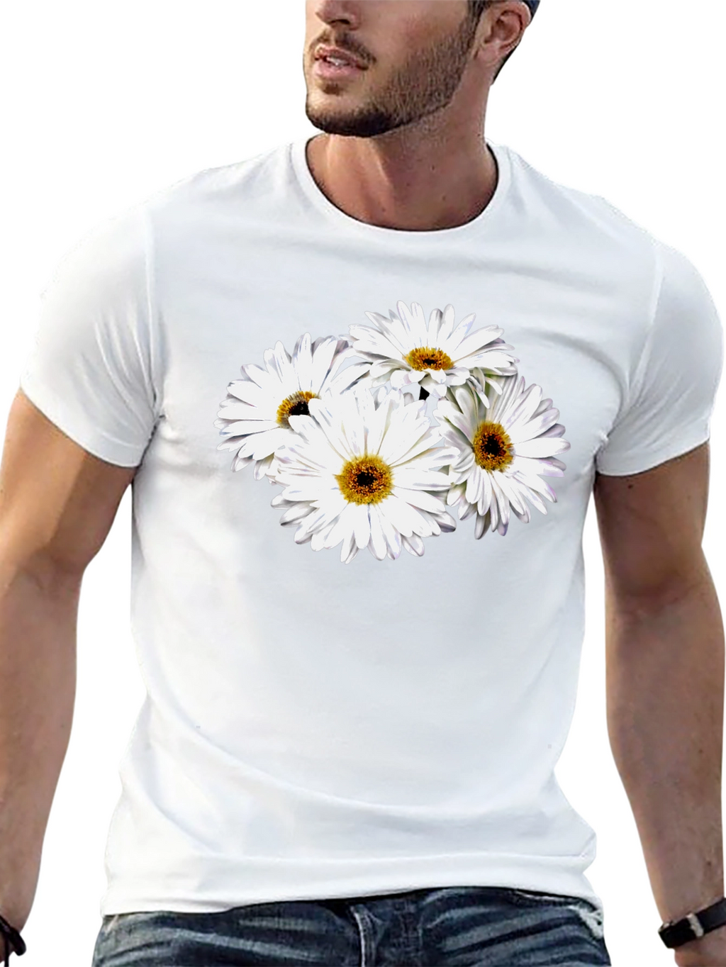 Daisy Graphic Black T-Shirt - Soft Cotton Blend