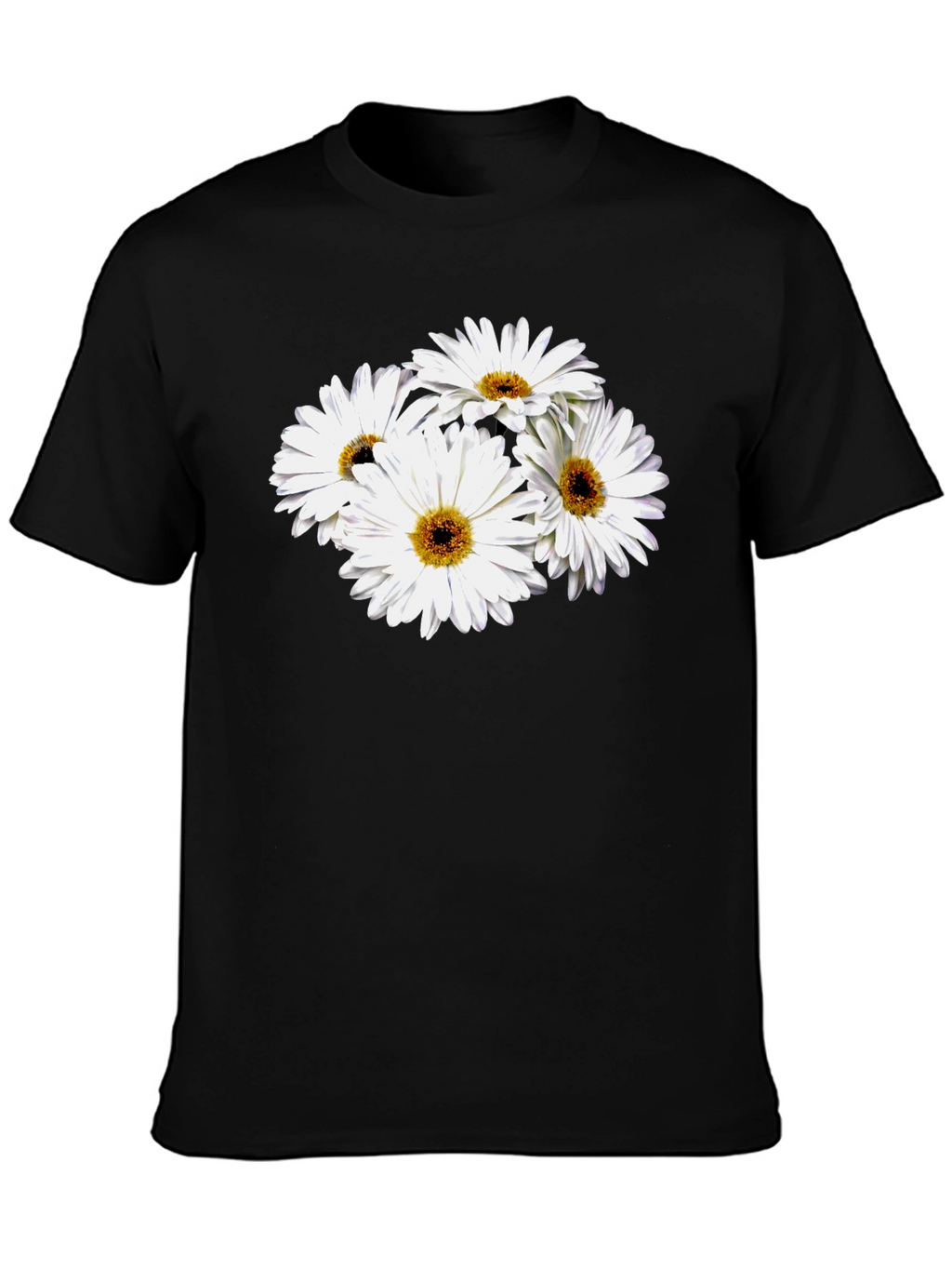 Daisy Graphic Black T-Shirt - Soft Cotton Blend