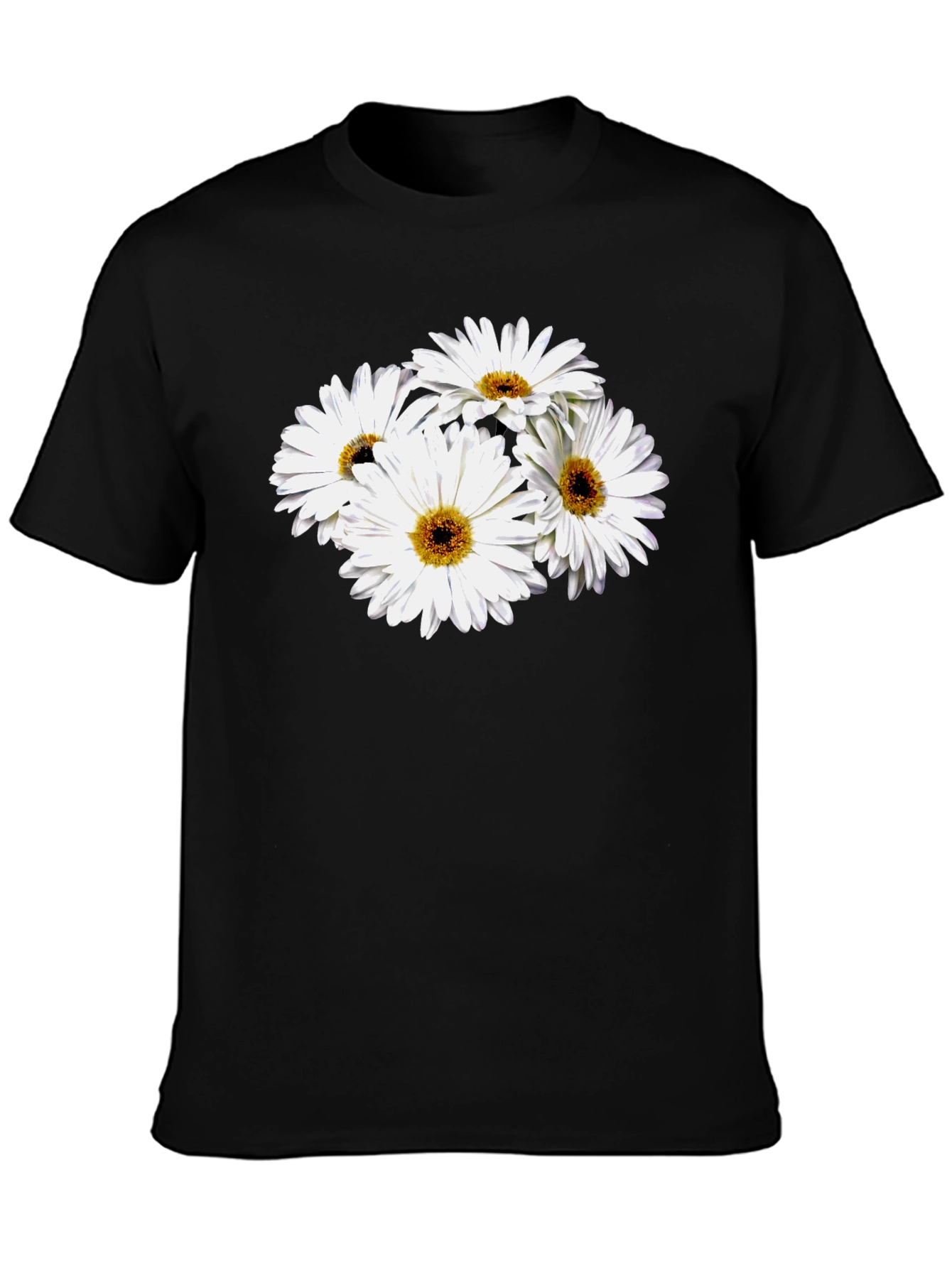 Daisy Graphic Black T-Shirt - Soft Cotton Blend
