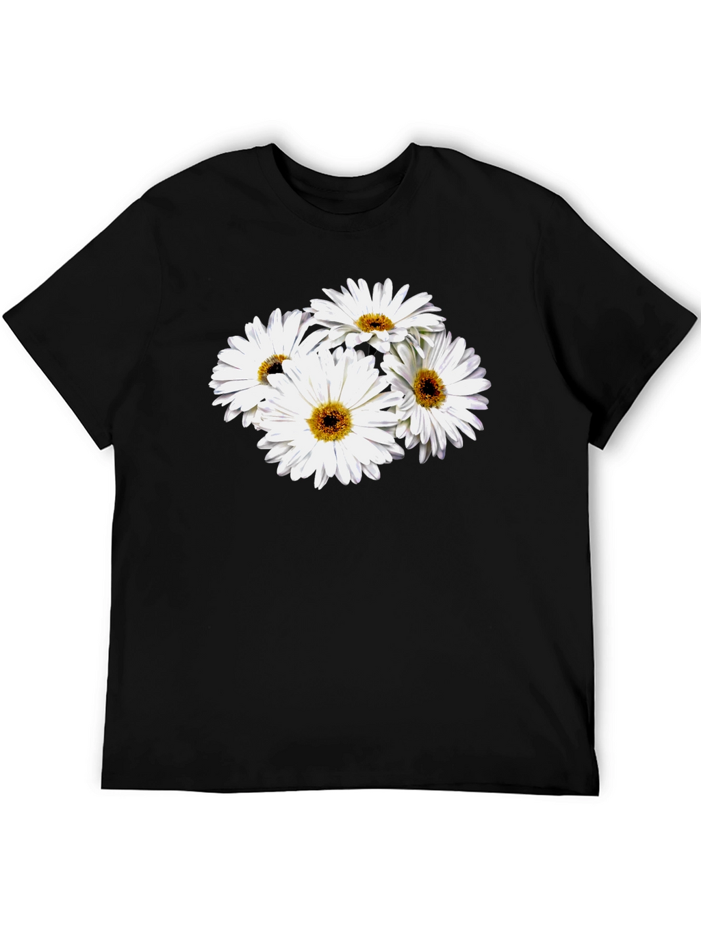 Daisy Graphic Black T-Shirt - Soft Cotton Blend