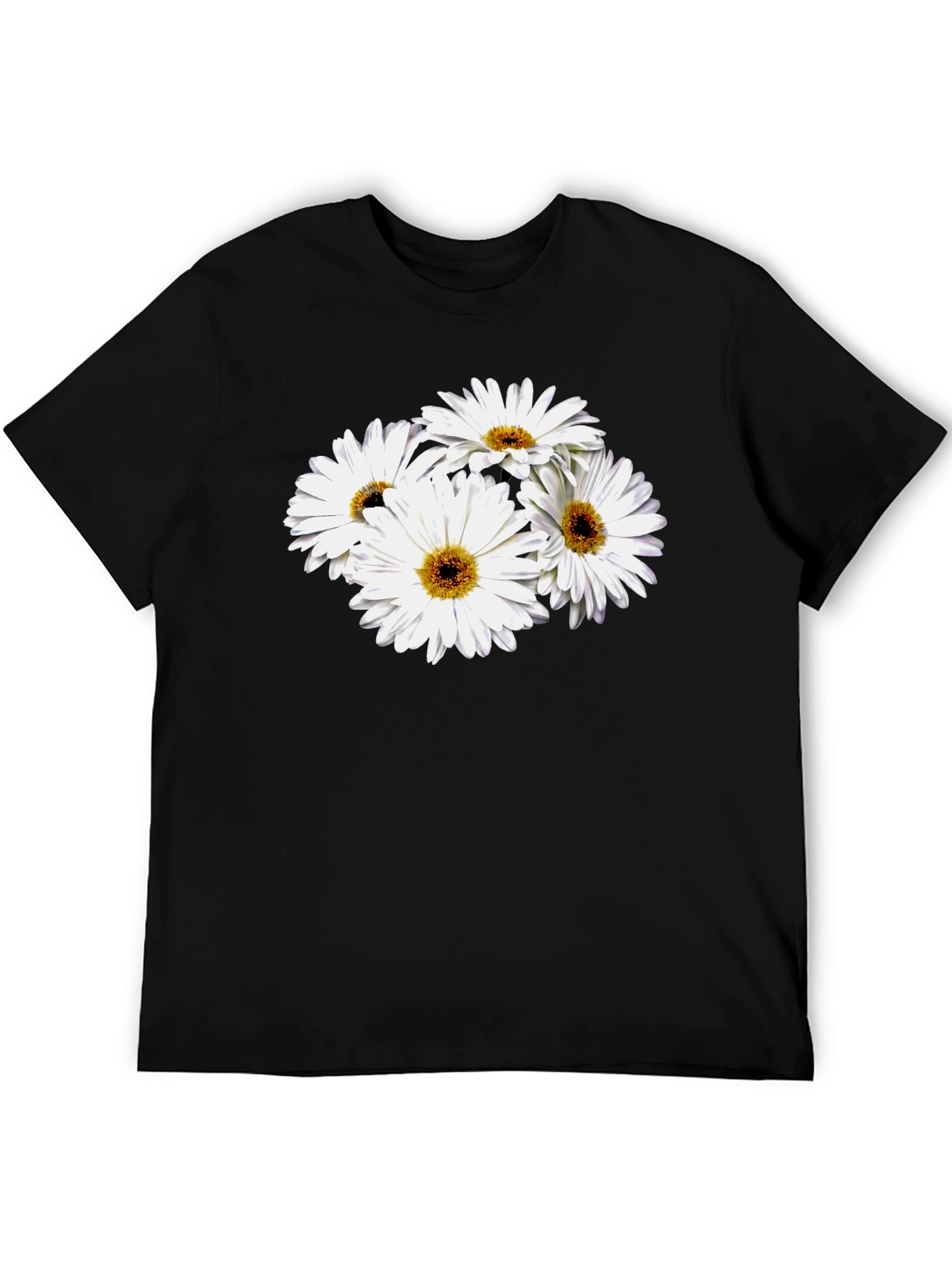 Daisy Graphic Black T-Shirt - Soft Cotton Blend