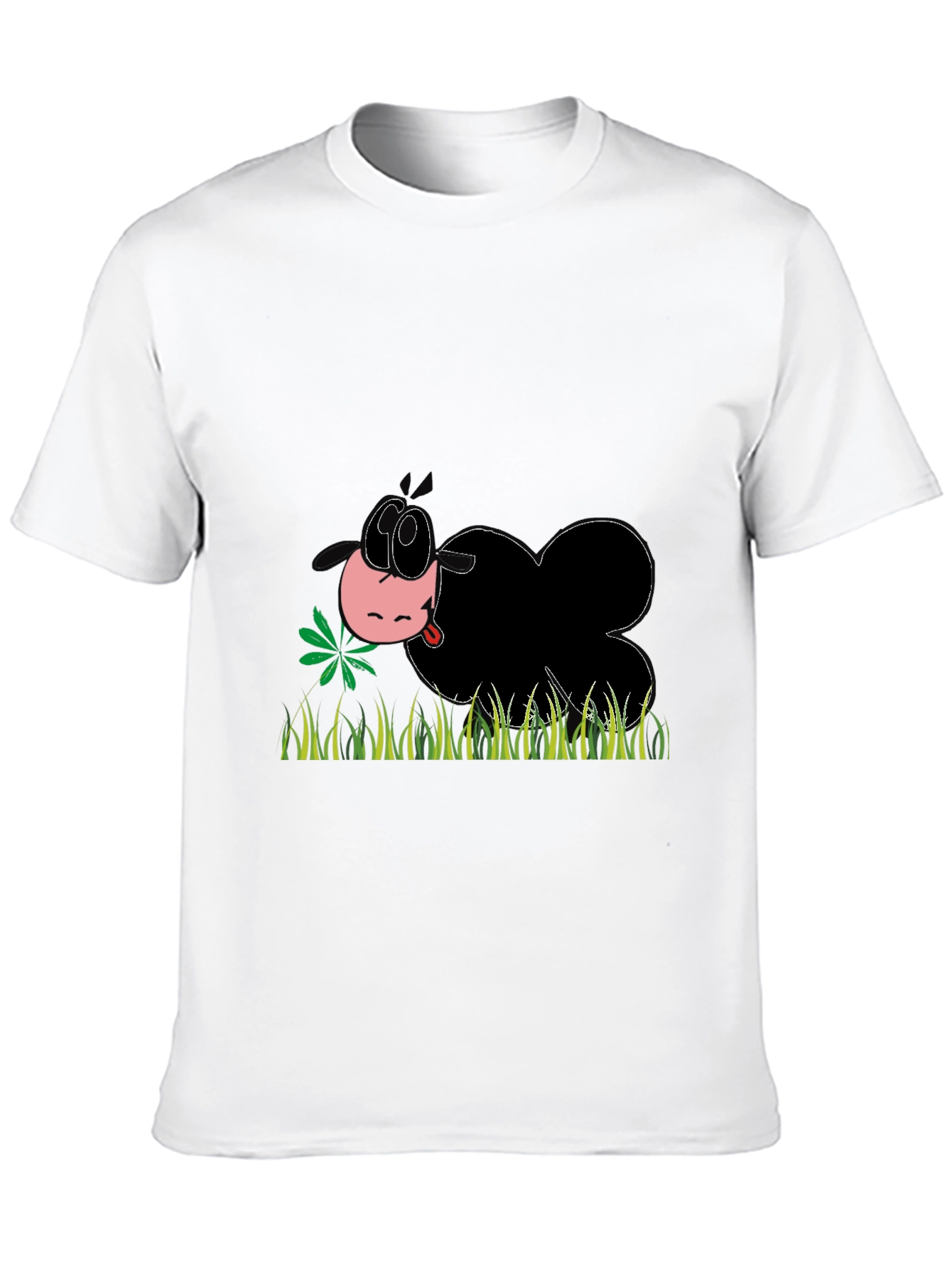 Cartoon Sheep Eating Grass T-Shirt