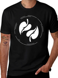 Leaf Circle Graphic Tee - Modern Casual Shirt