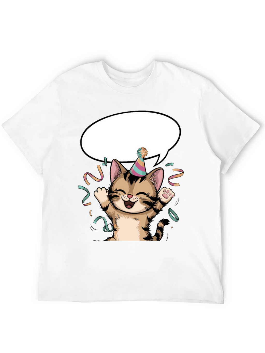Party Cat Graphic Tee - Fun Festive Design!