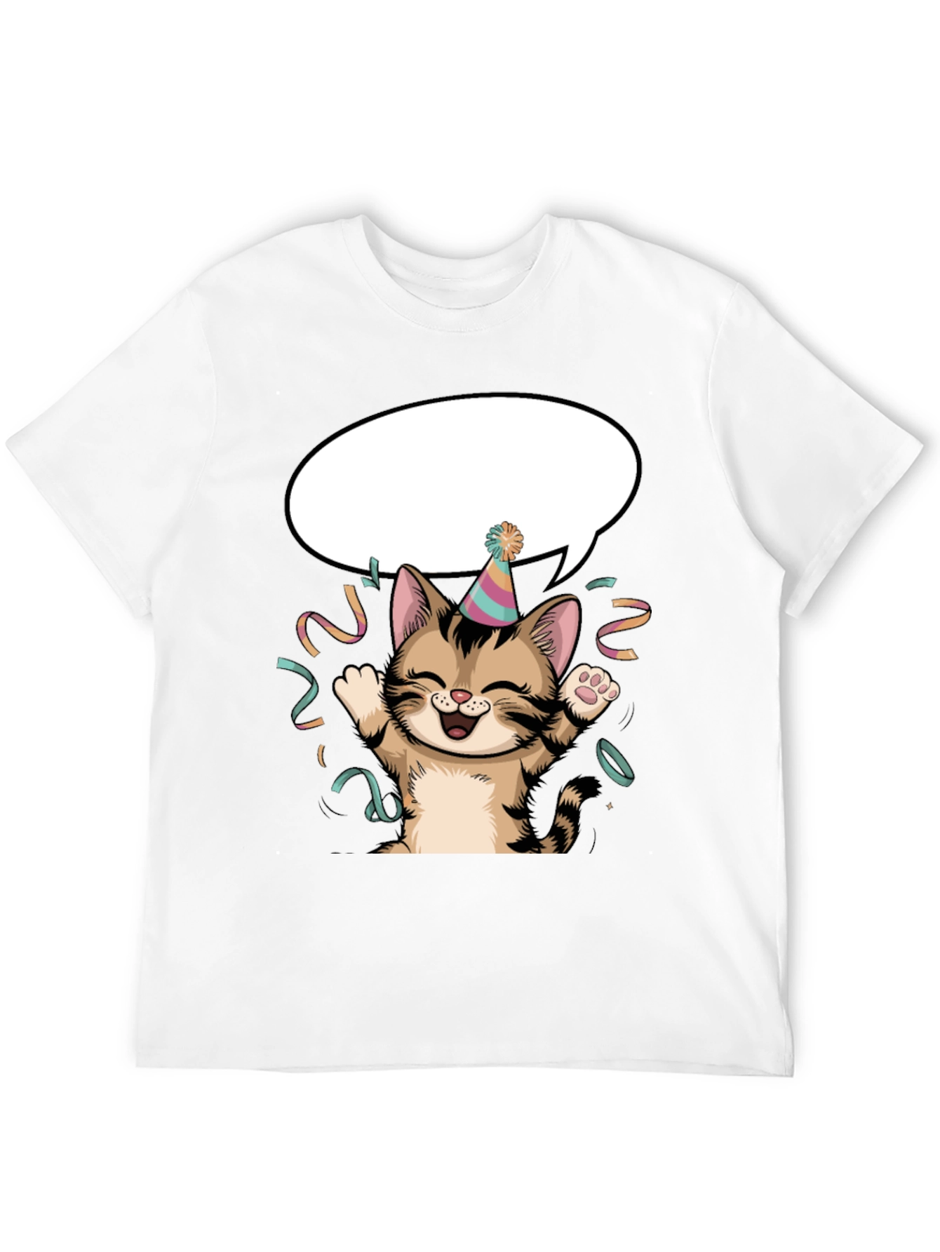 Party Cat Graphic Tee - Fun Festive Design!