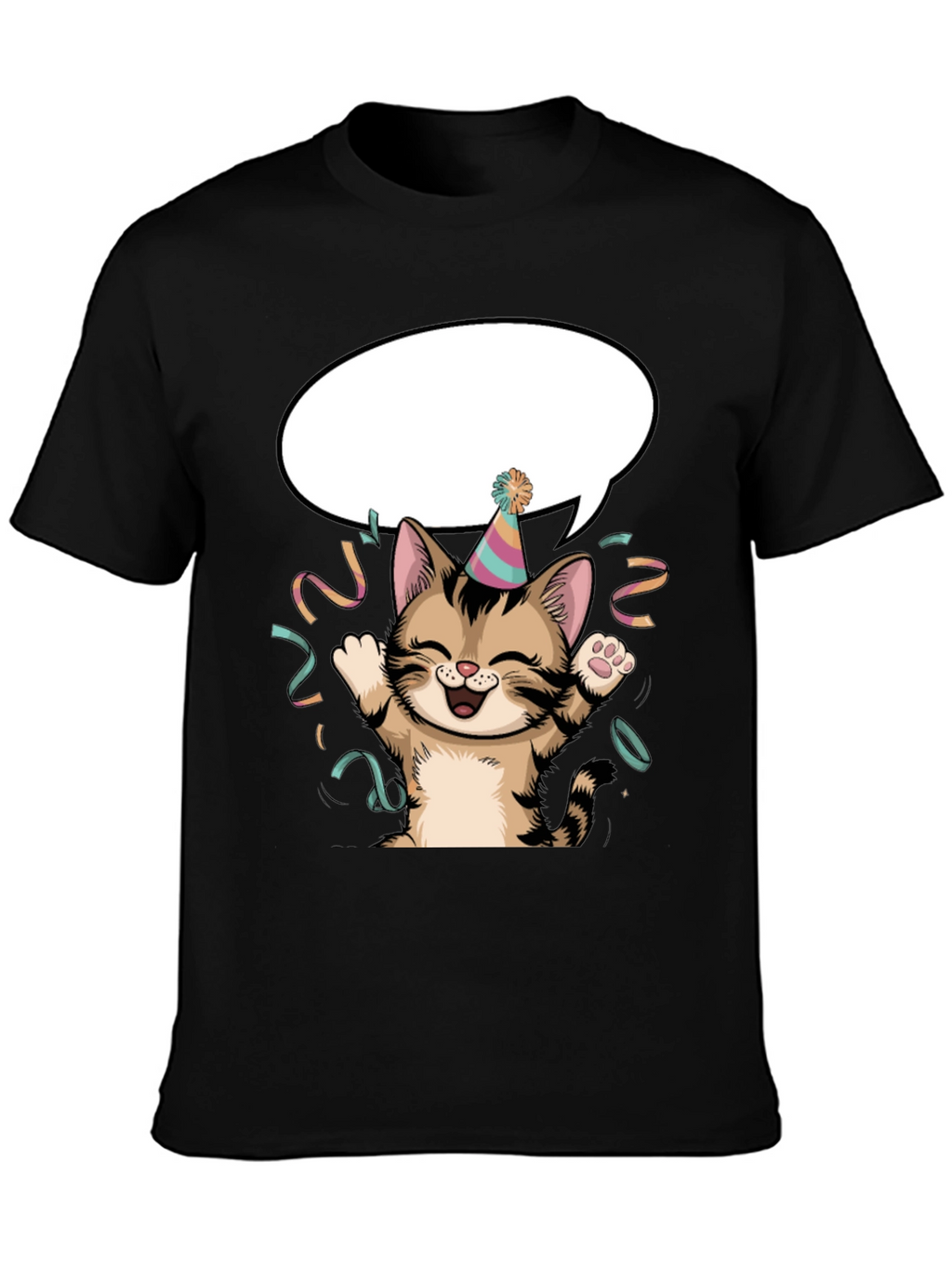 Party Cat Graphic Tee - Fun Festive Design!
