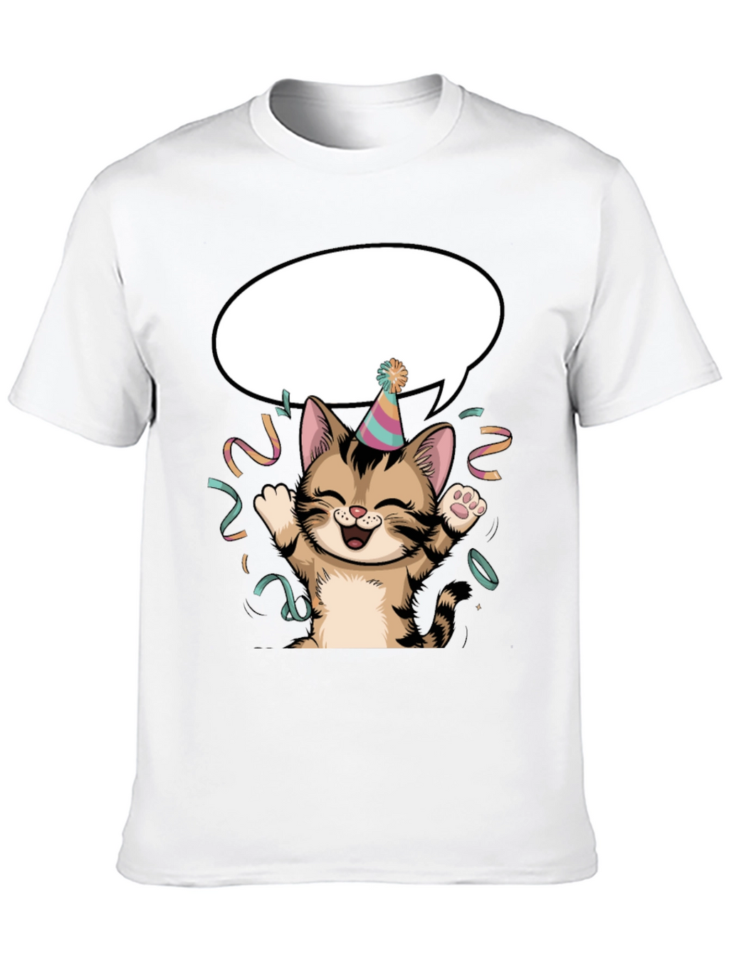 Party Cat Graphic Tee - Fun Festive Design!