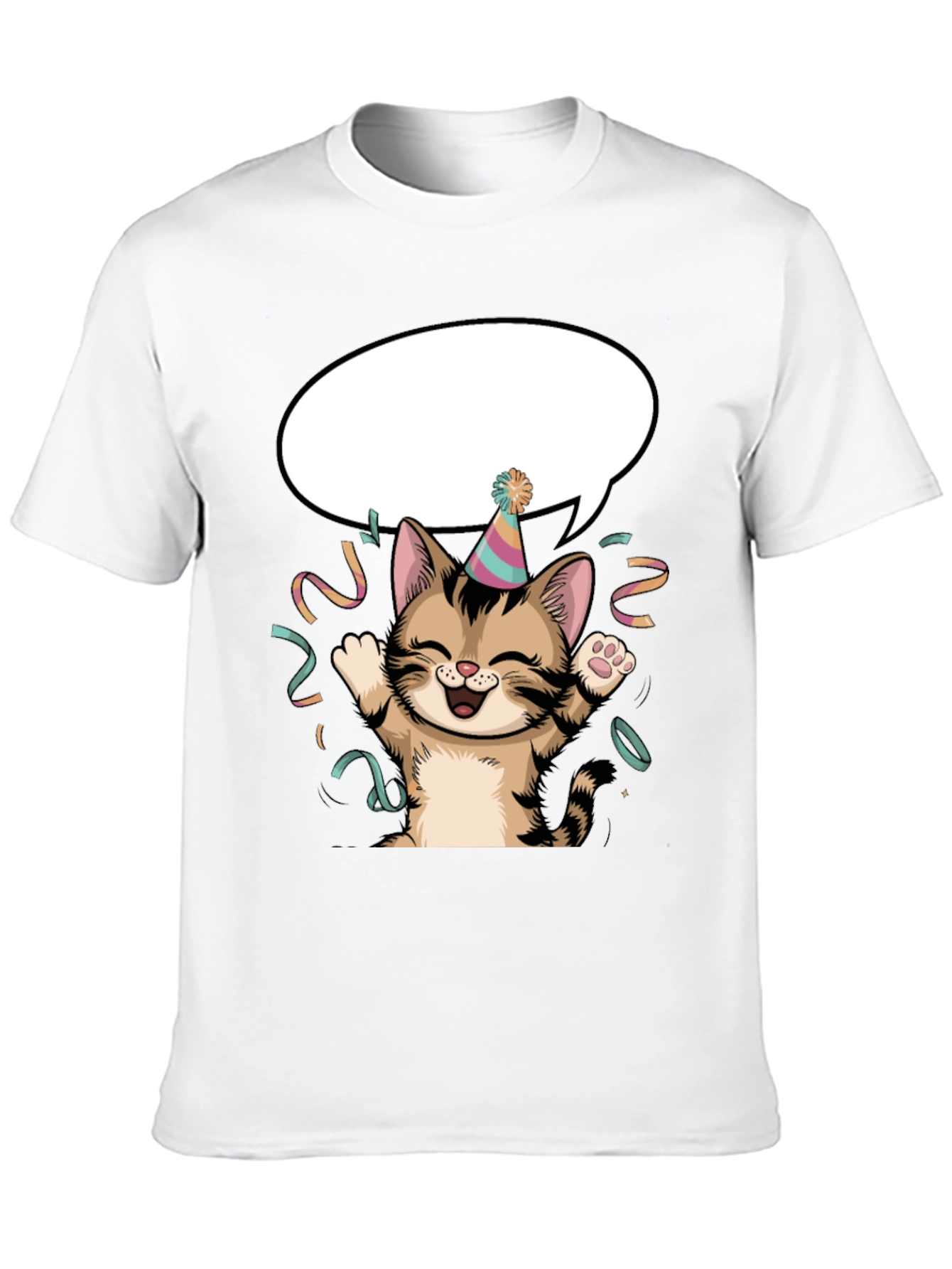 Party Cat Graphic Tee - Fun Festive Design!