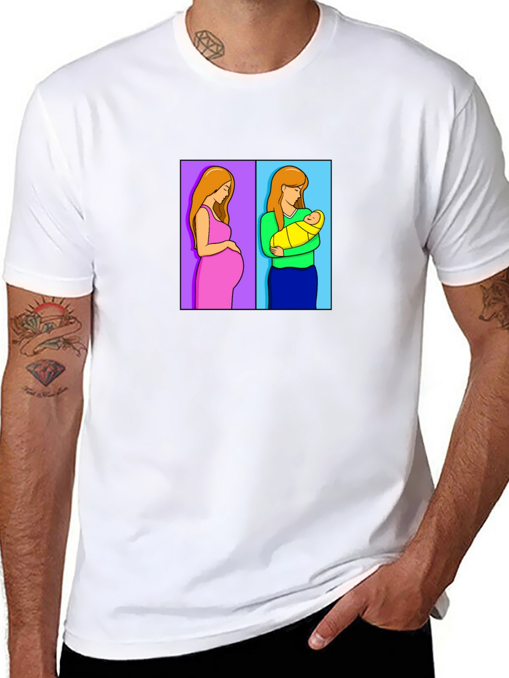 Motherhood Journey Tee - Pregnant & Newborn Design