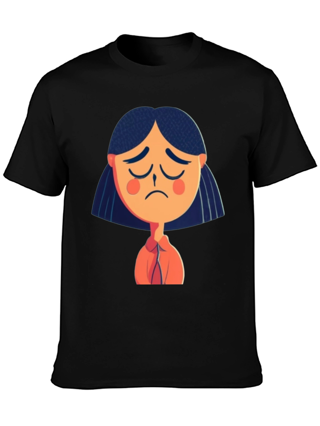 Sad Girl Graphic Tee - Unisex Black T-Shirt