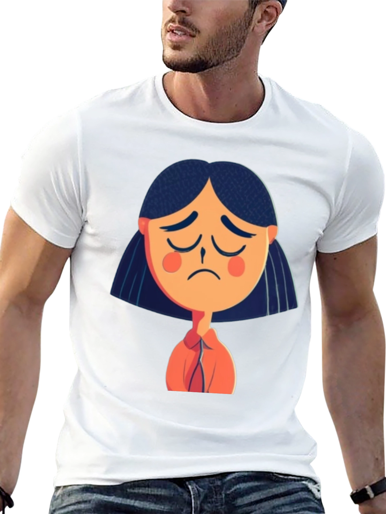 Sad Girl Graphic Tee - Unisex Black T-Shirt