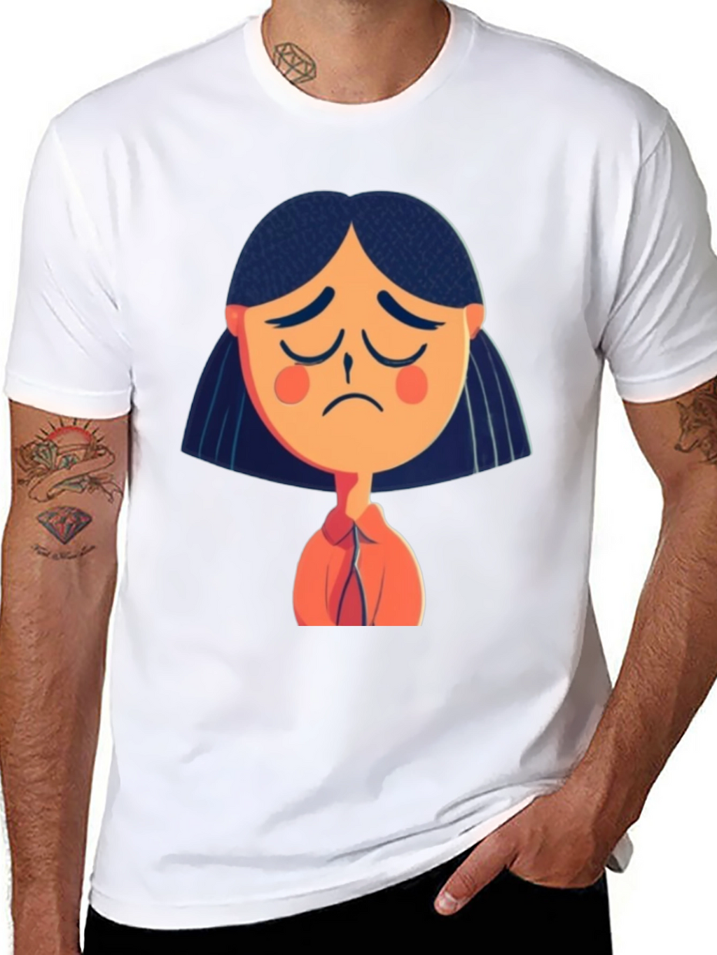 Sad Girl Graphic Tee - Unisex Black T-Shirt