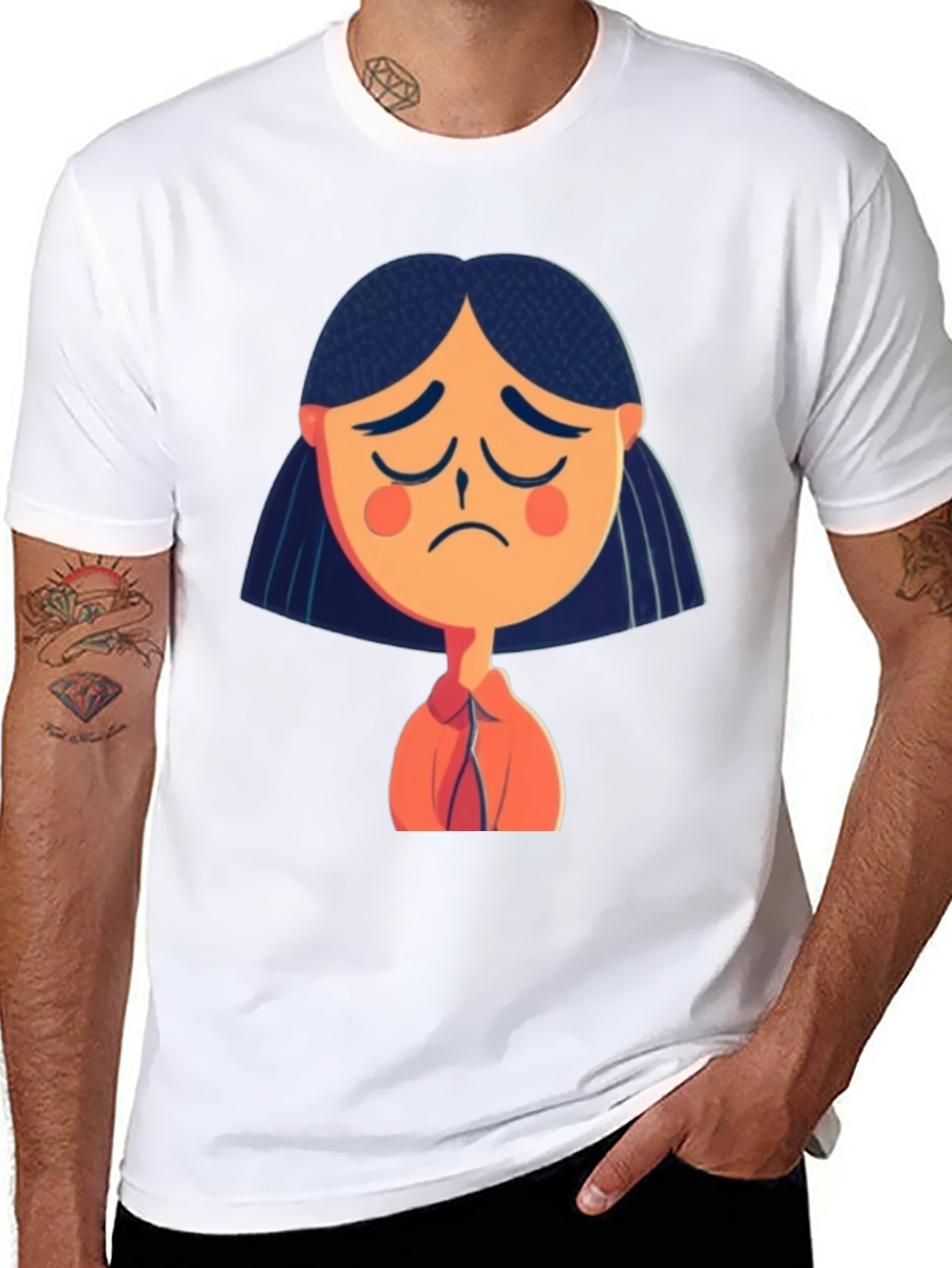 Sad Girl Graphic Tee - Unisex Black T-Shirt