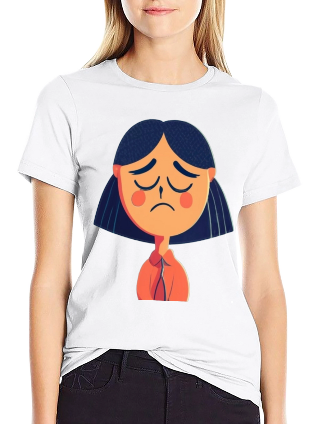 Sad Girl Graphic Tee - Unisex Black T-Shirt