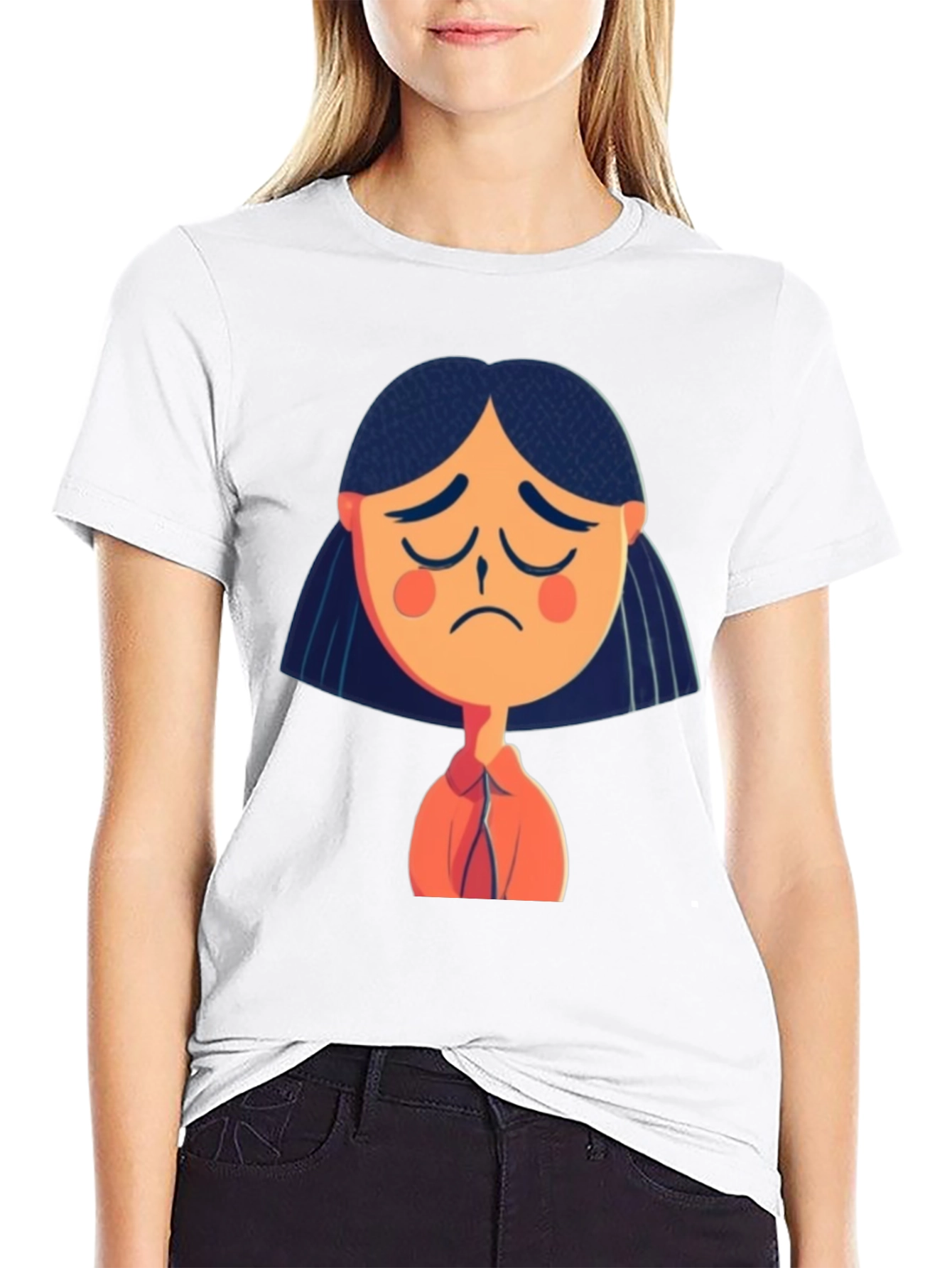 Sad Girl Graphic Tee - Unisex Black T-Shirt