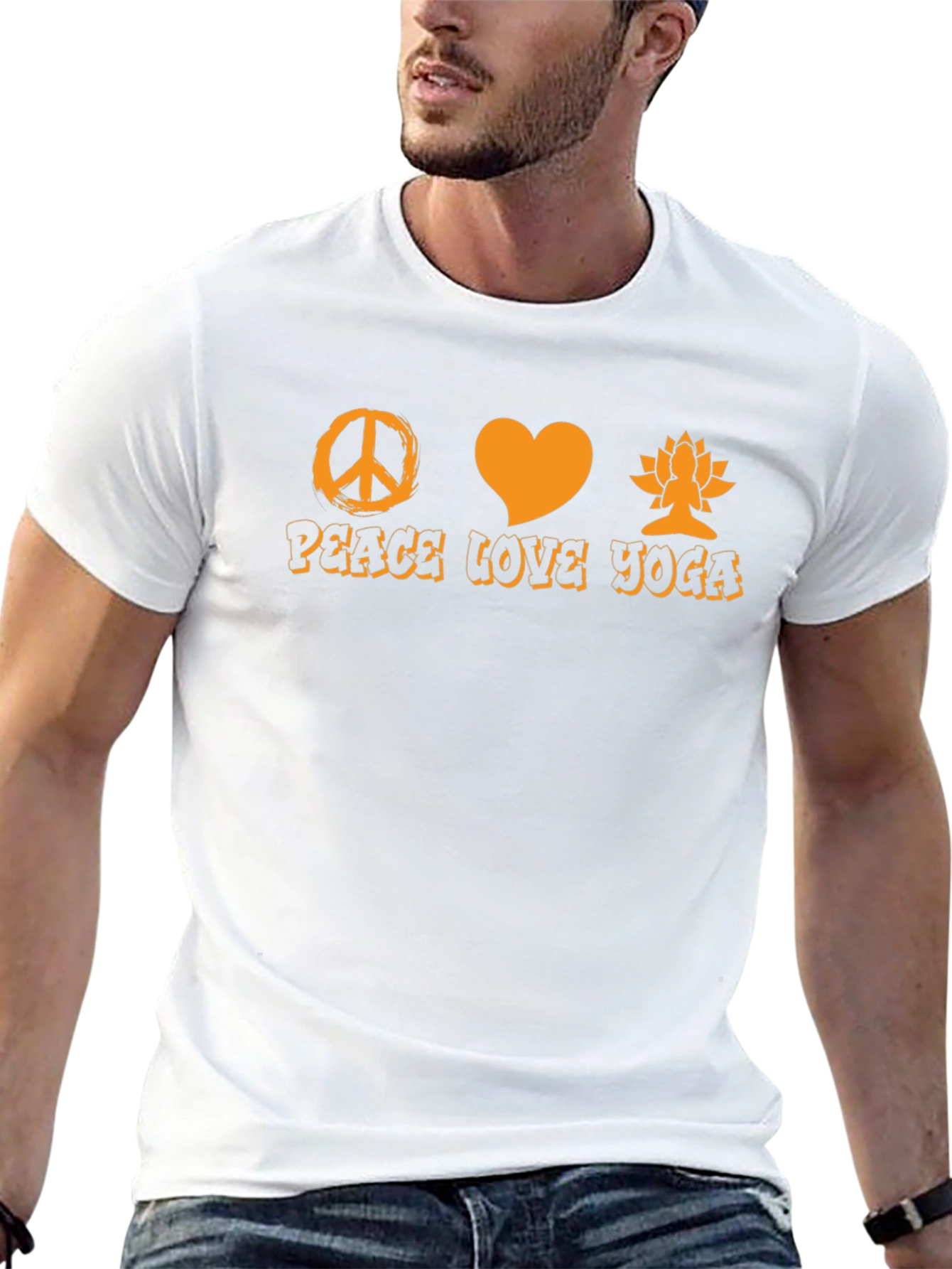 Peace Love Yoga T-Shirt - Black Graphic Tee