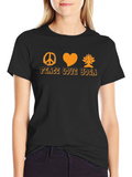Peace Love Yoga T-Shirt - Black Graphic Tee