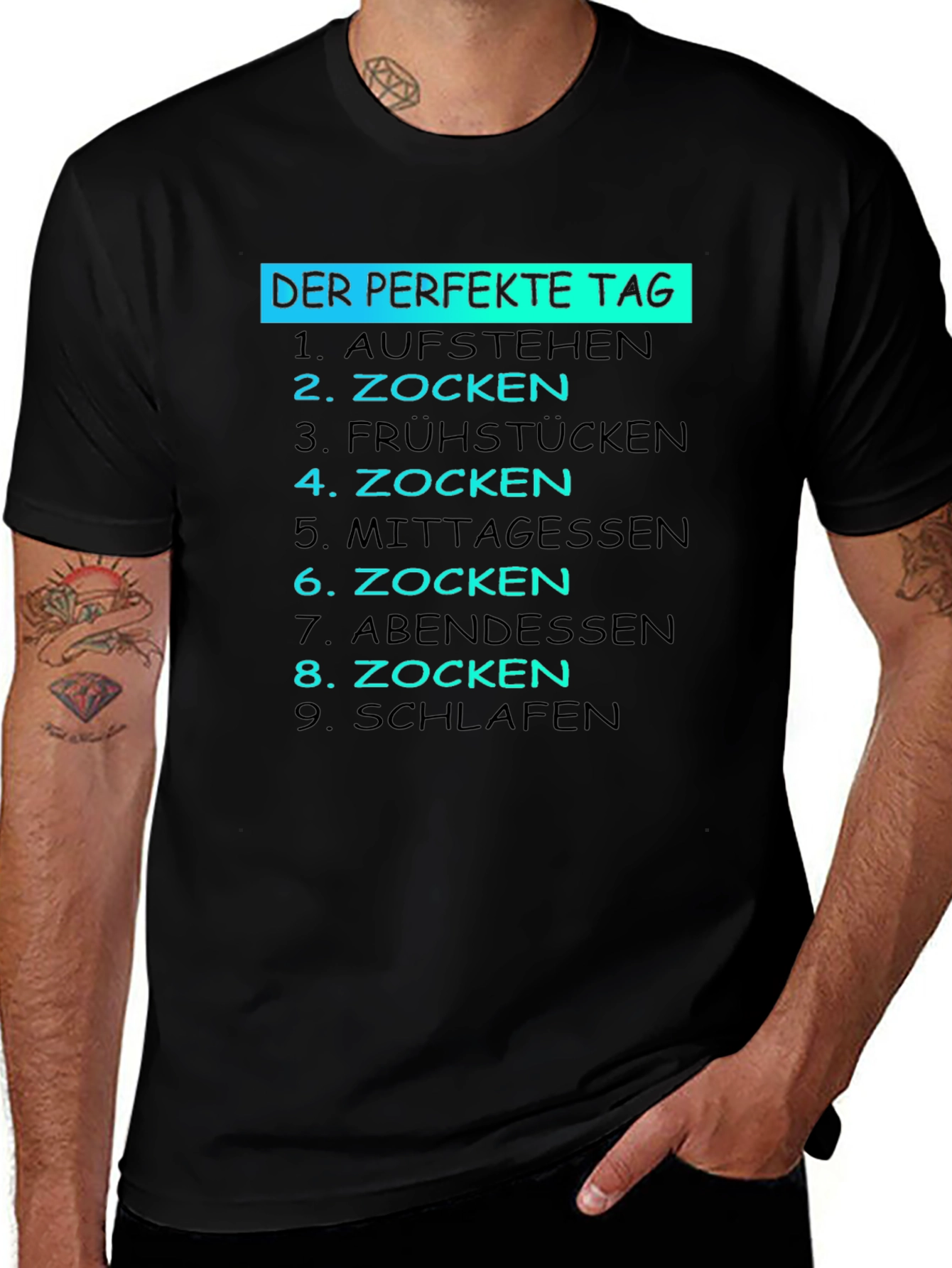 The Perfect Day Gamer T-Shirt - Funny German Text