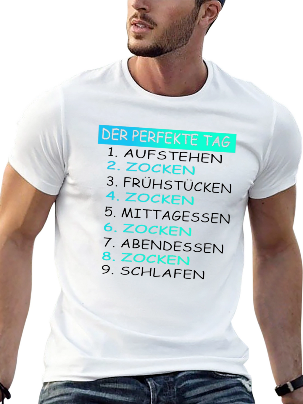 The Perfect Day Gamer T-Shirt - Funny German Text