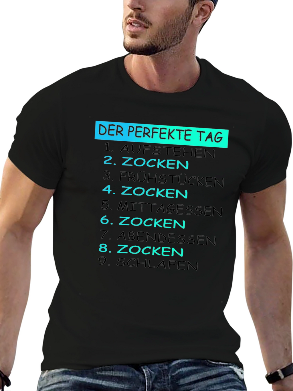 The Perfect Day Gamer T-Shirt - Funny German Text