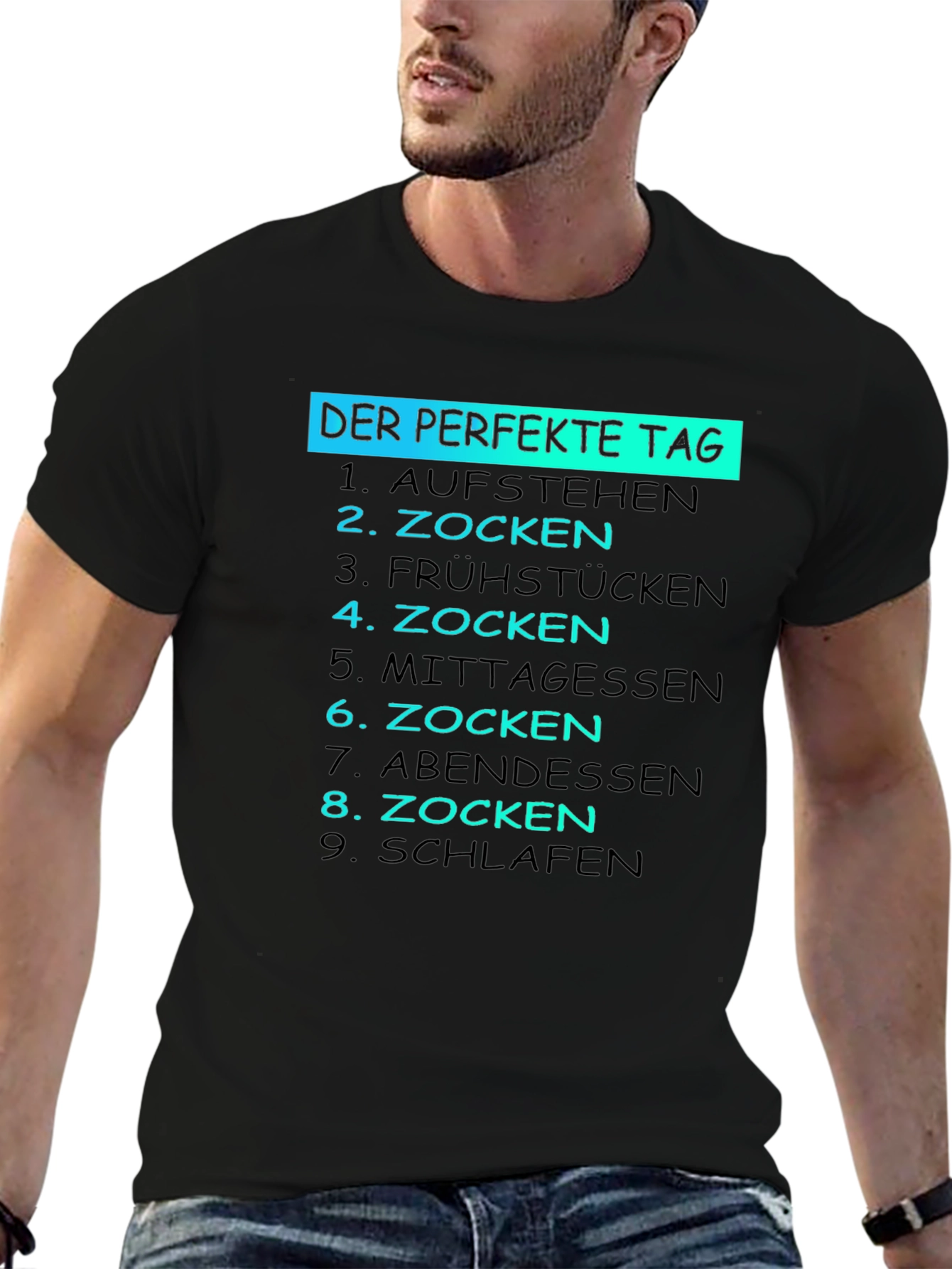 The Perfect Day Gamer T-Shirt - Funny German Text