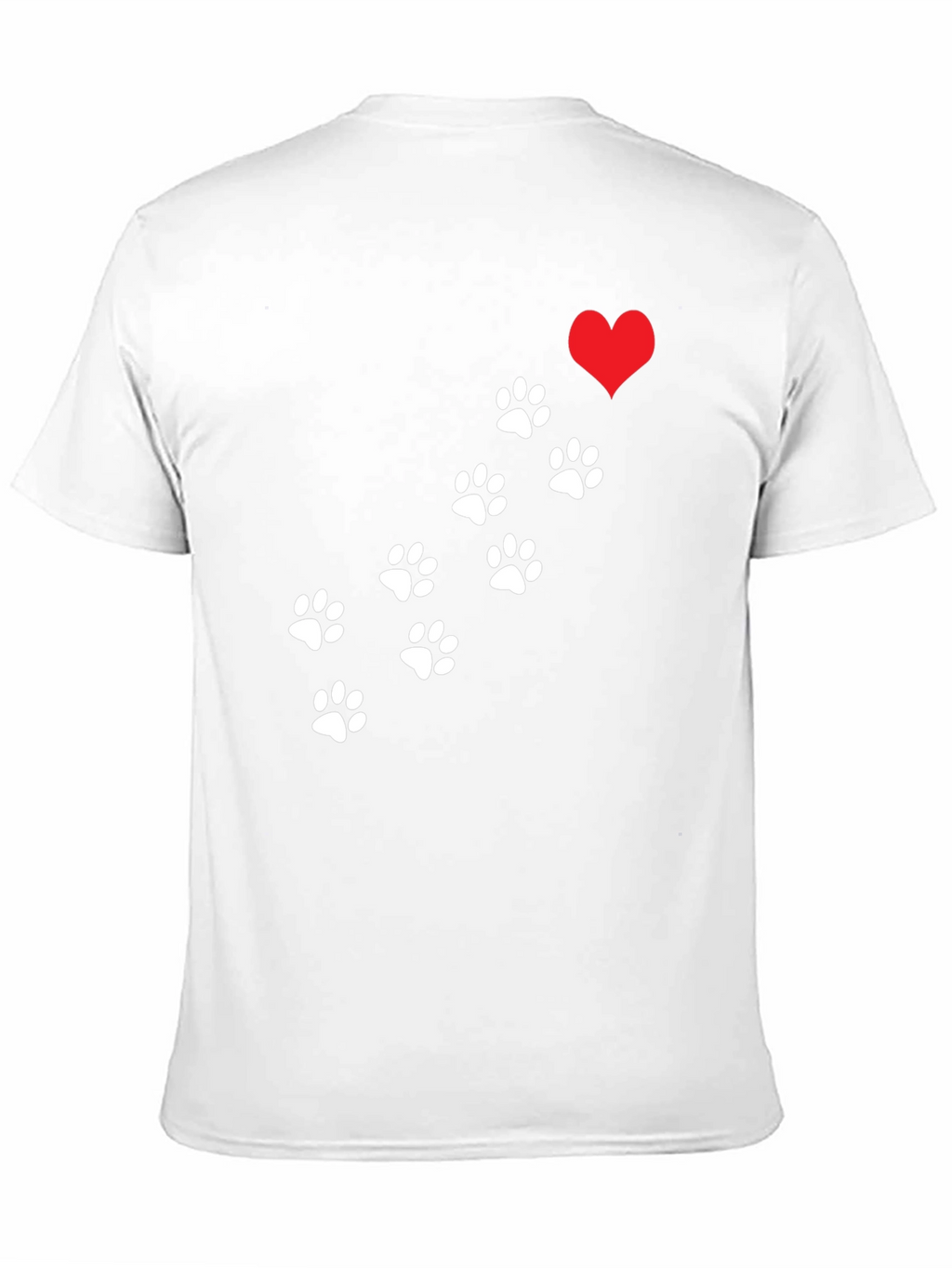 Paw Print Heart T-Shirt - Black