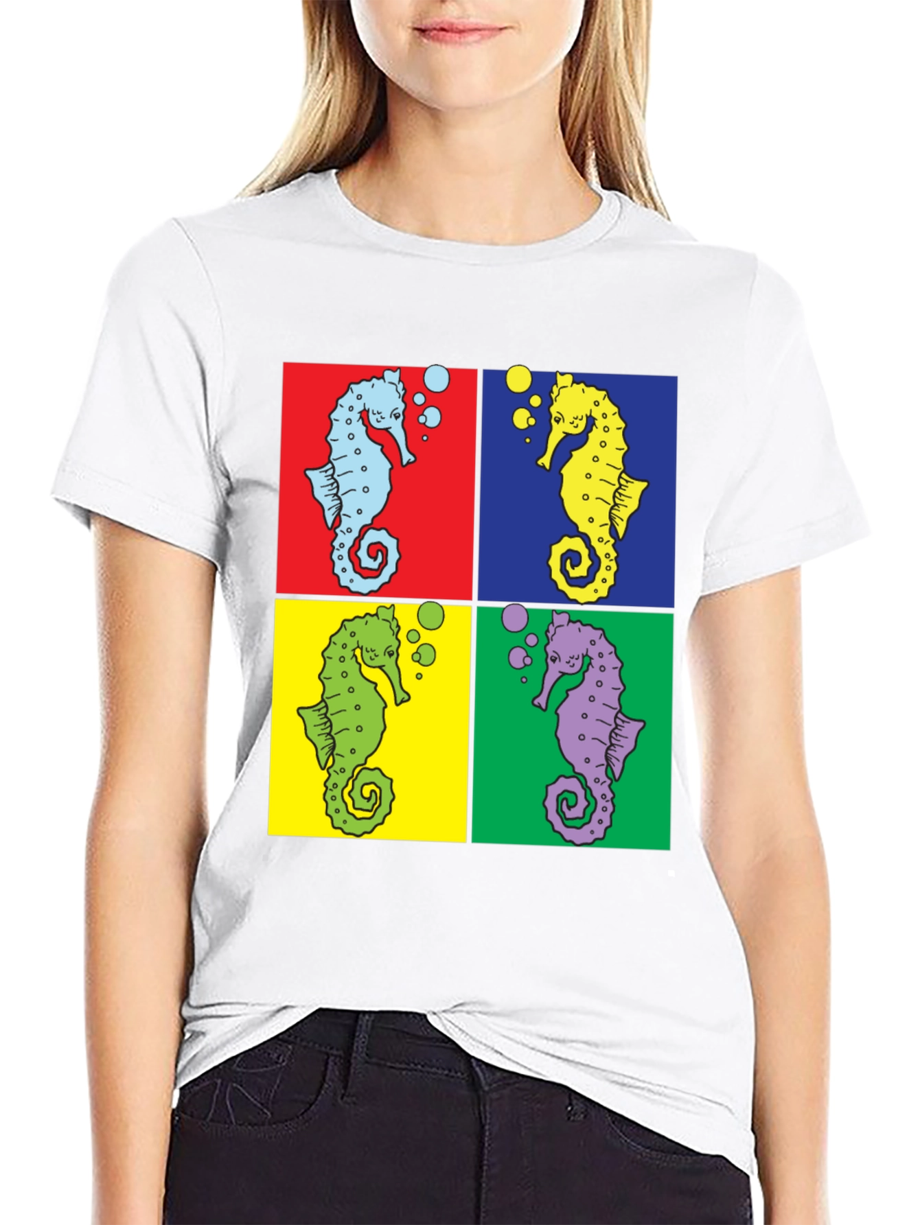 Pop Art Seahorse Graphic Tee