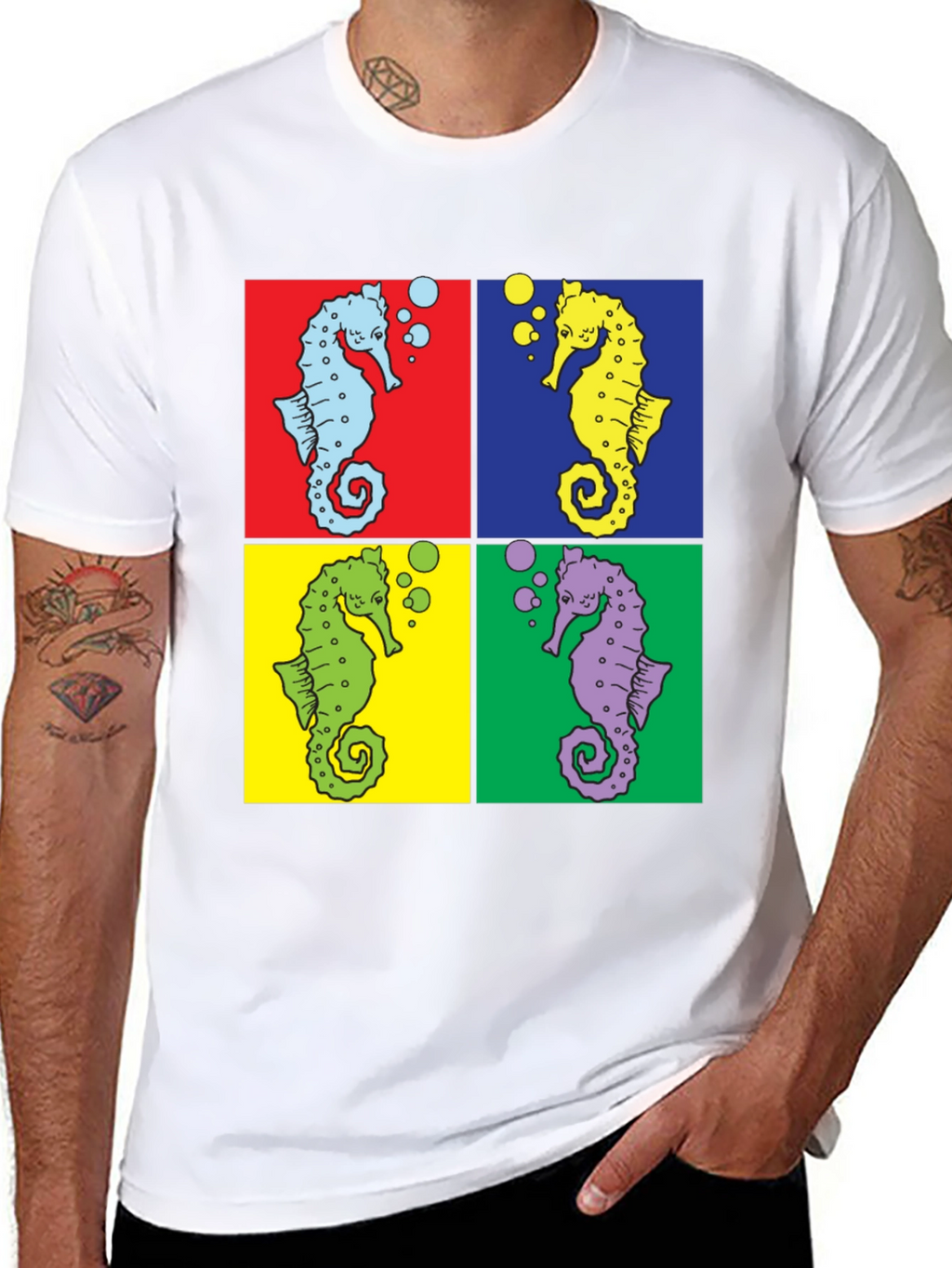 Pop Art Seahorse Graphic Tee