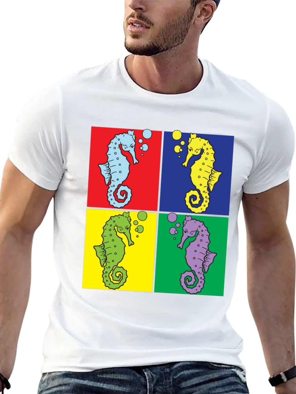 Pop Art Seahorse Graphic Tee