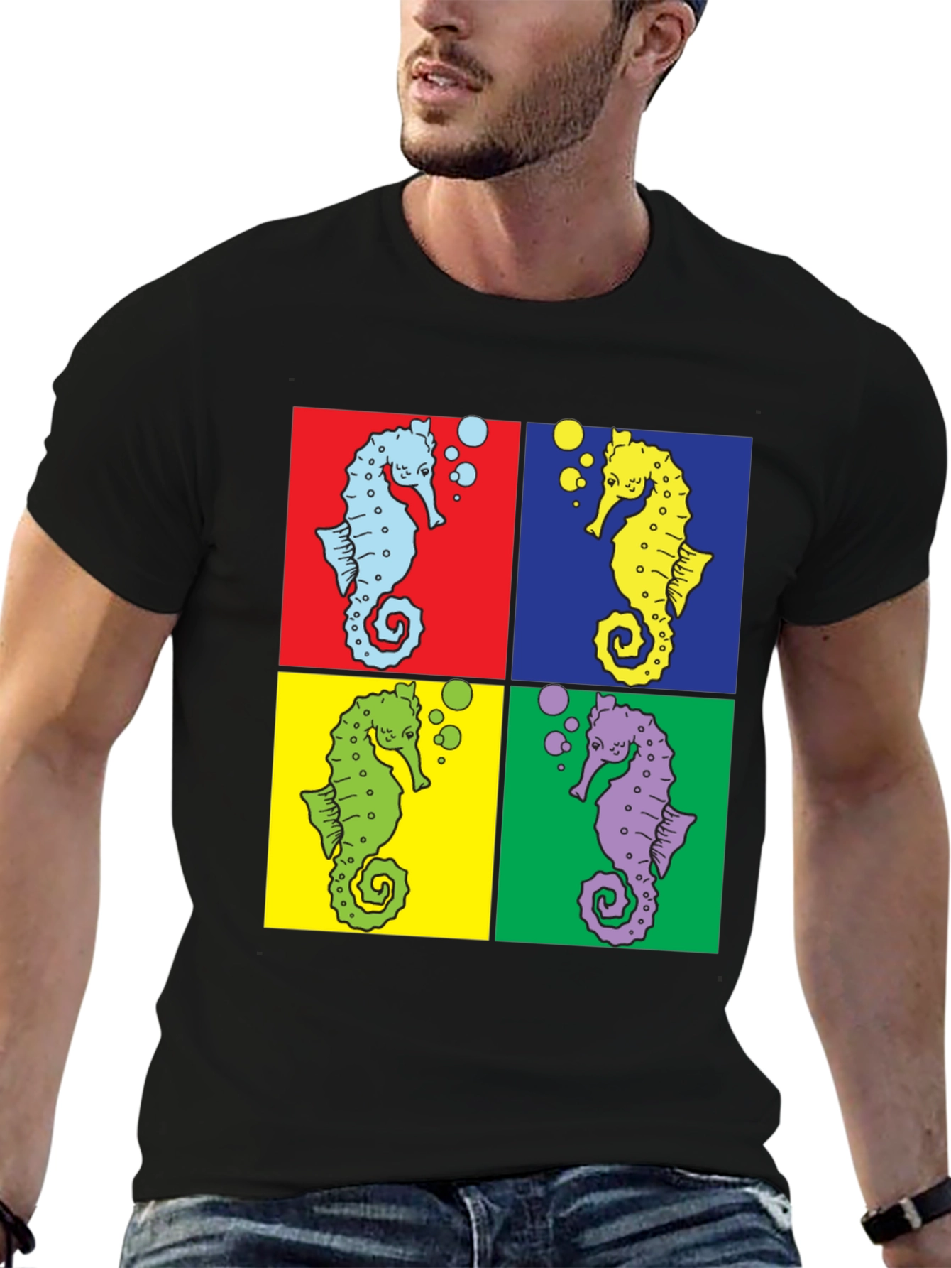 Pop Art Seahorse Graphic Tee