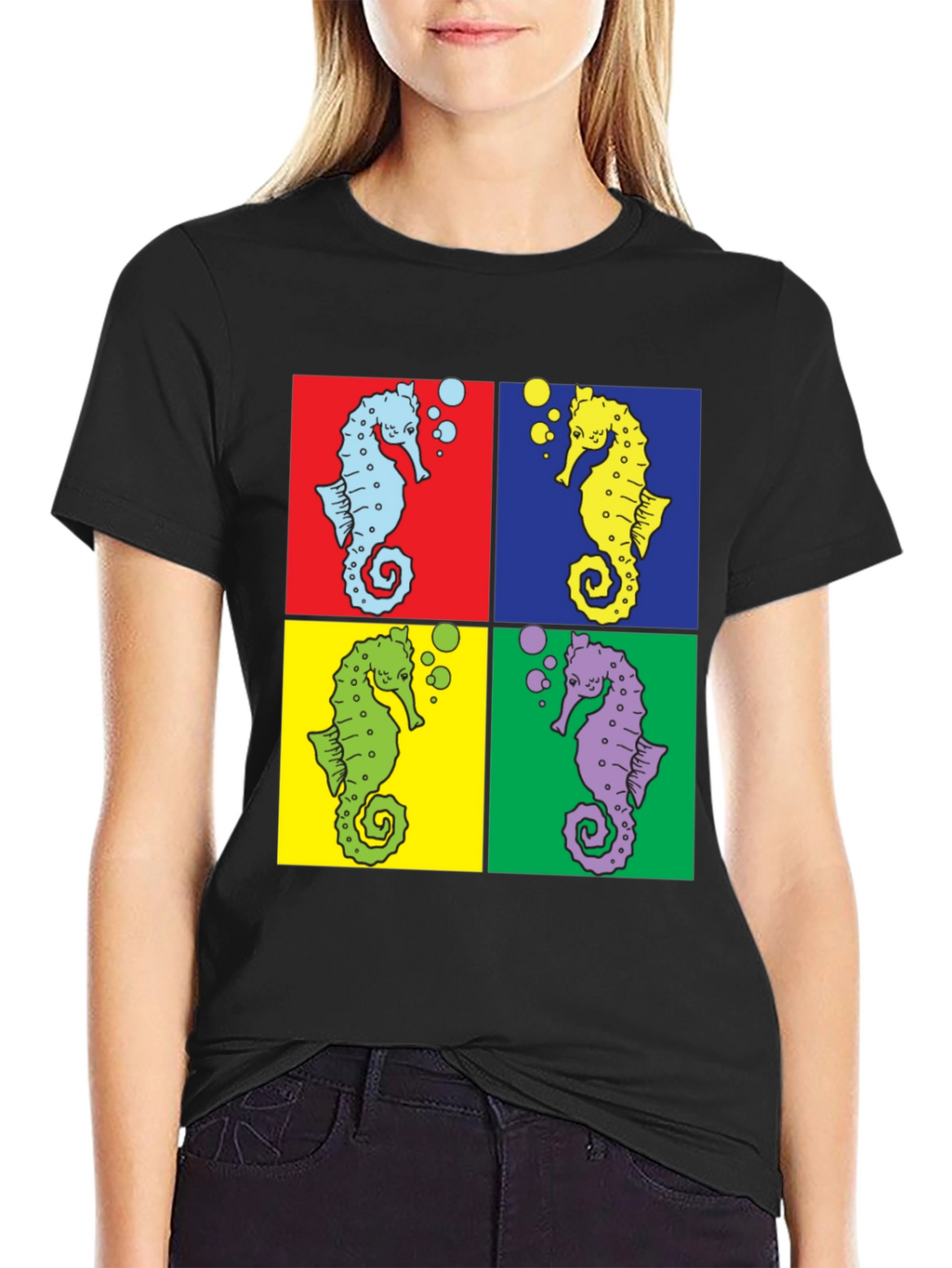 Pop Art Seahorse Graphic Tee