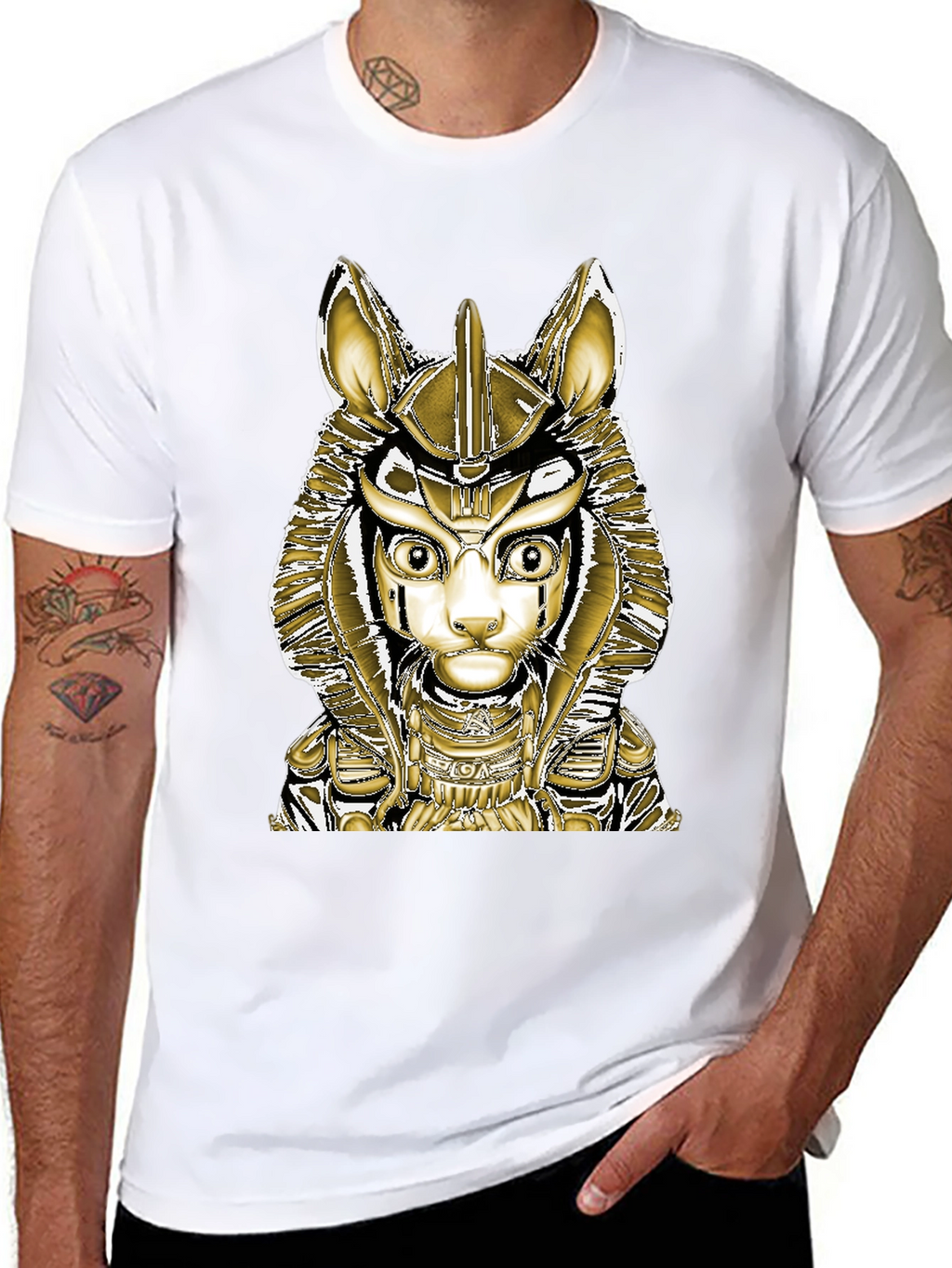 Anubis Cat Graphic Tee - Black