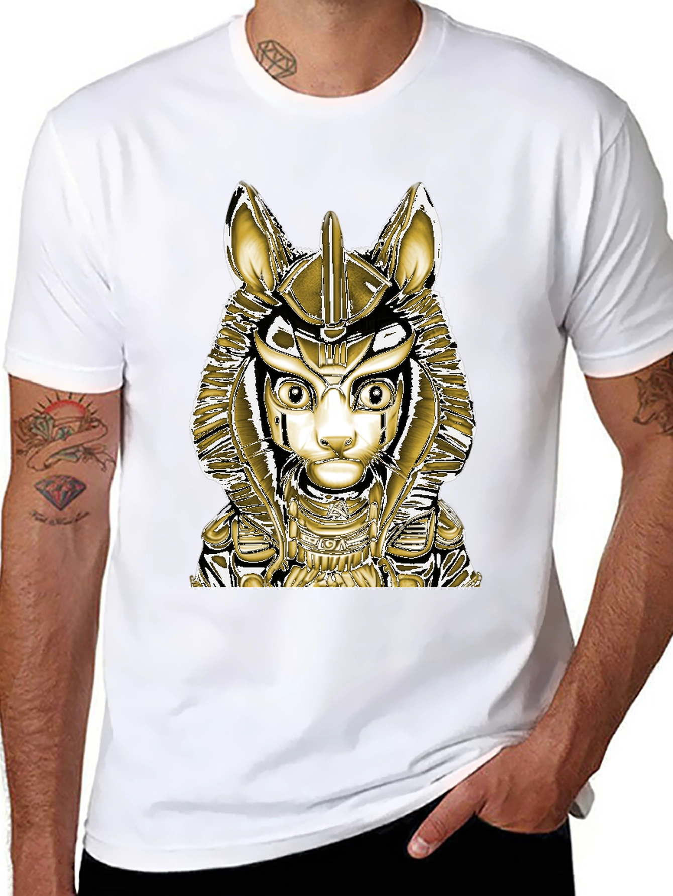 Anubis Cat Graphic Tee - Black