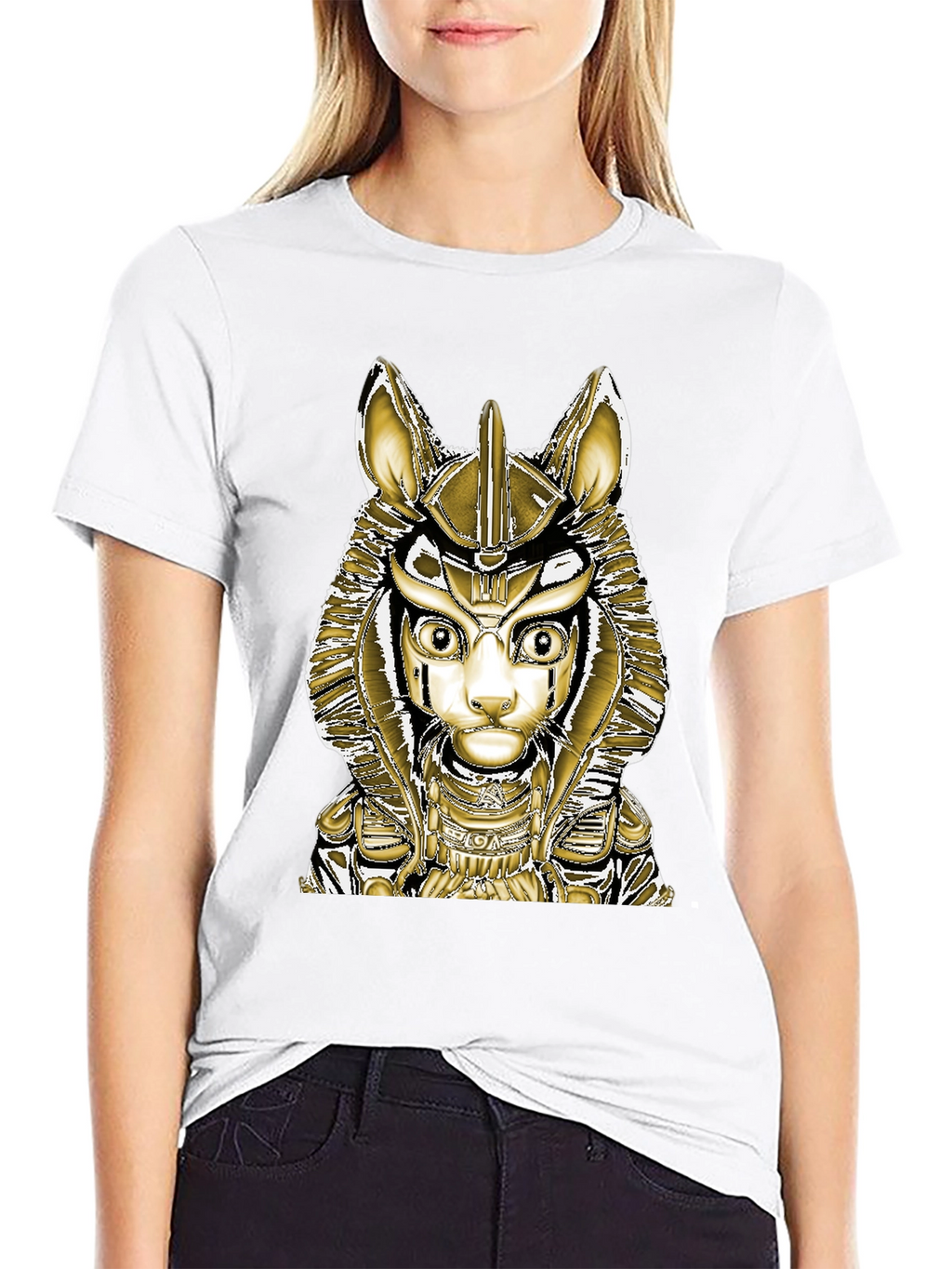 Anubis Cat Graphic Tee - Black