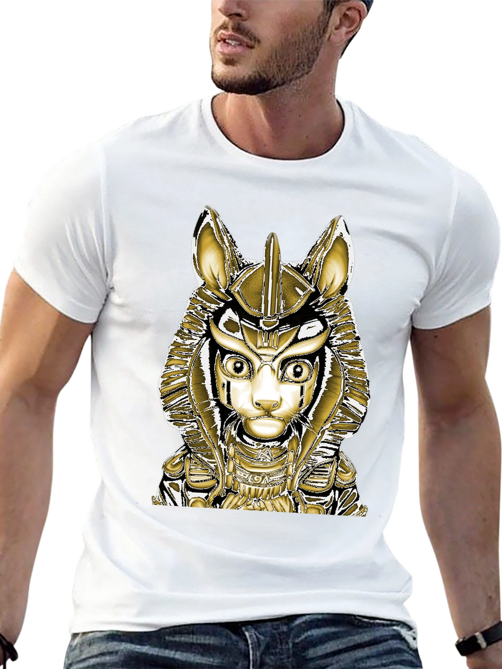 Anubis Cat Graphic Tee - Black