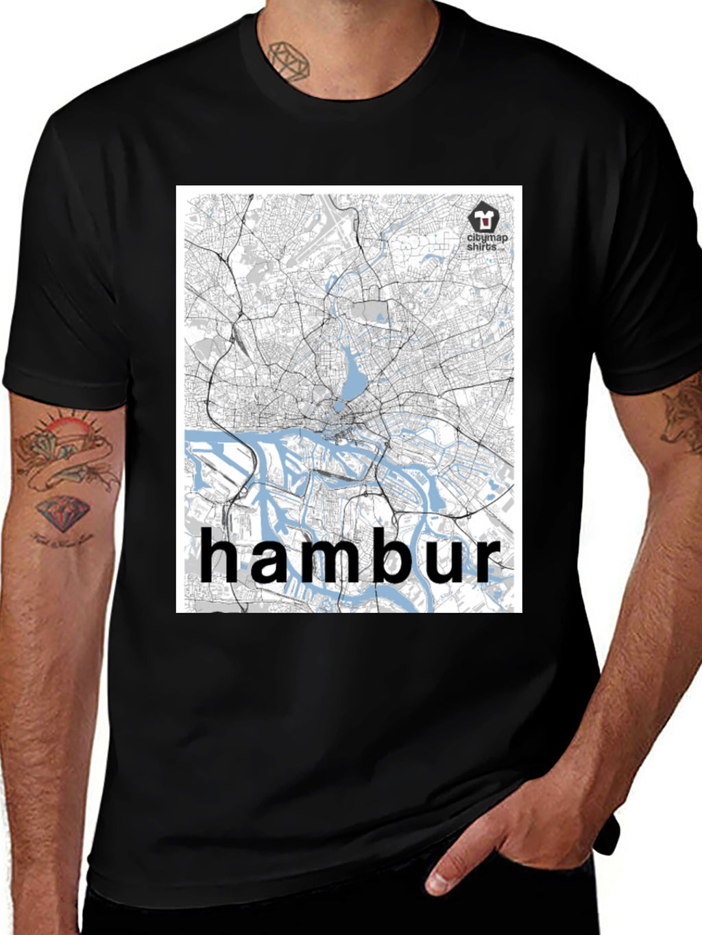 Hamburg Map T-Shirt - Cityscape Tee