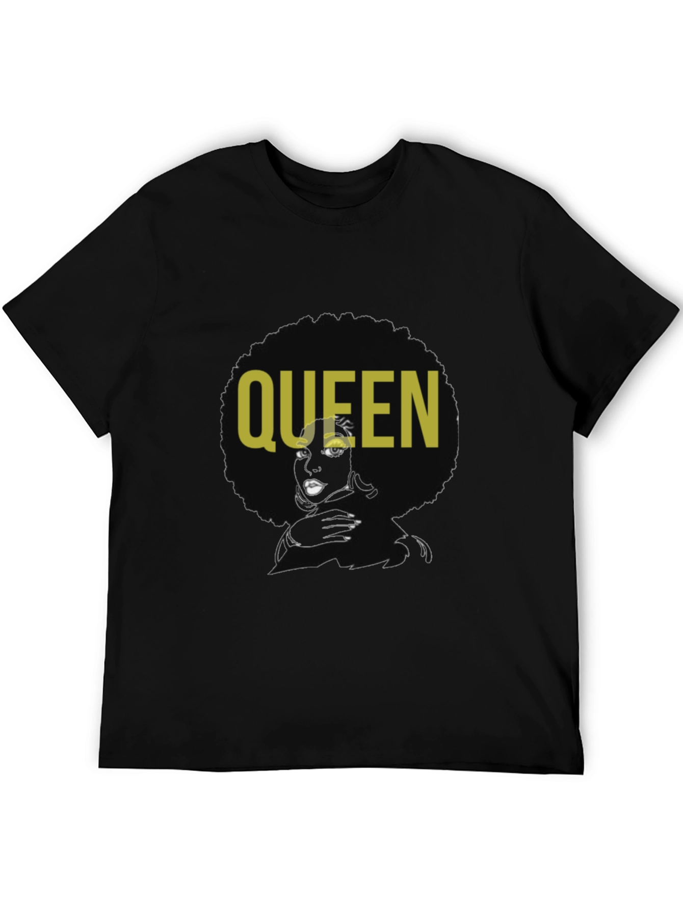 Queen Afro Graphic T-Shirt - Black