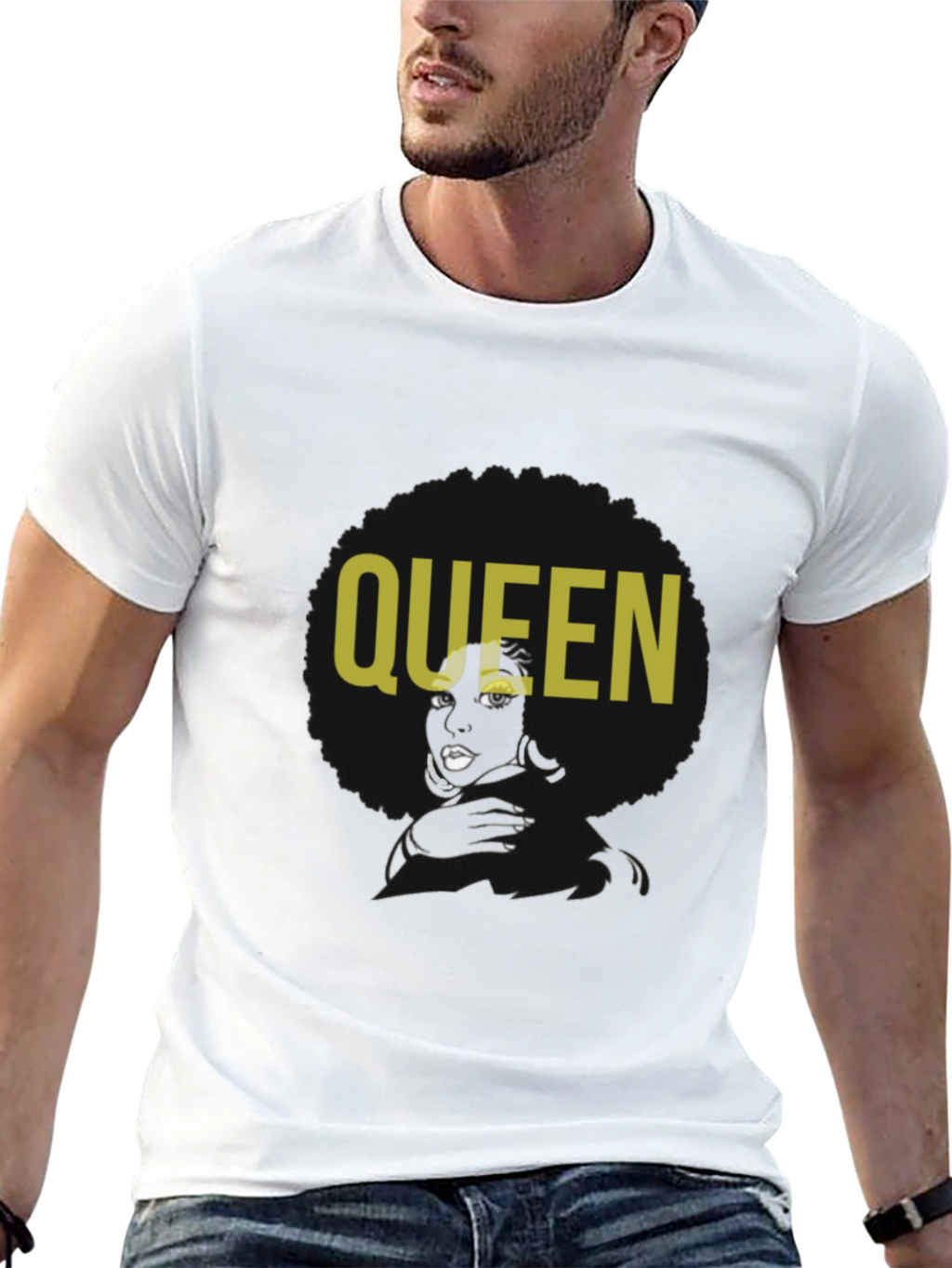 Queen Afro Graphic T-Shirt - Black