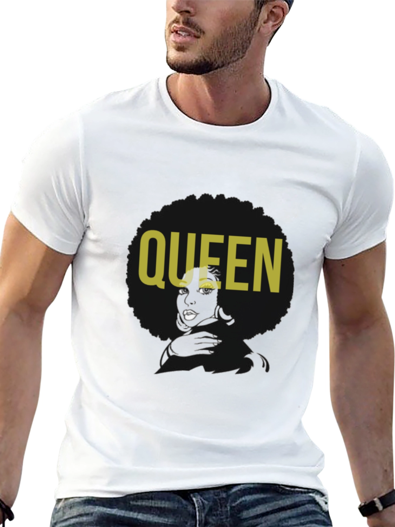 Queen Afro Graphic T-Shirt - Black