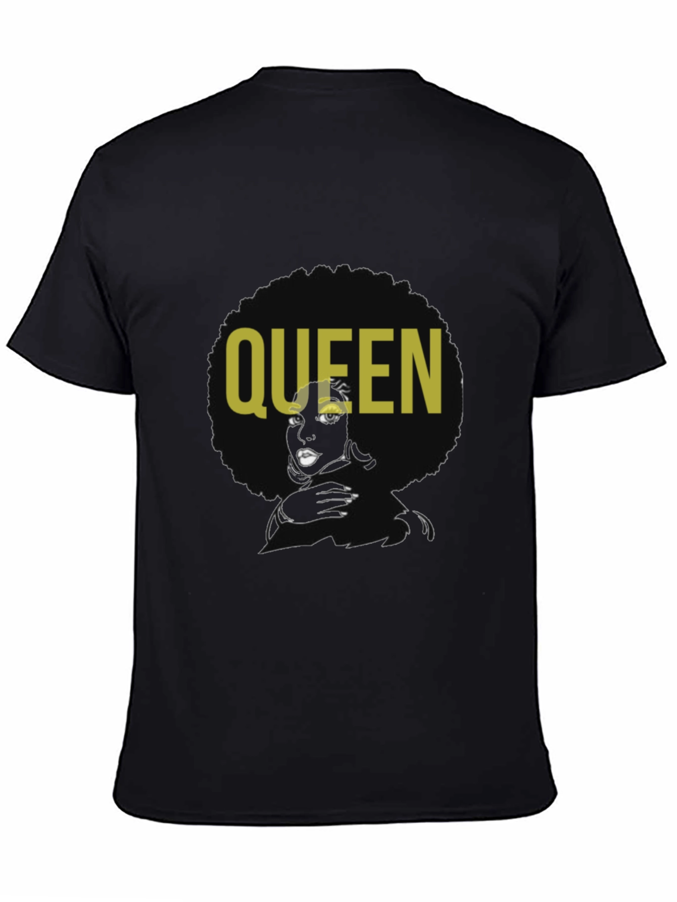 Queen Afro Graphic T-Shirt - Black