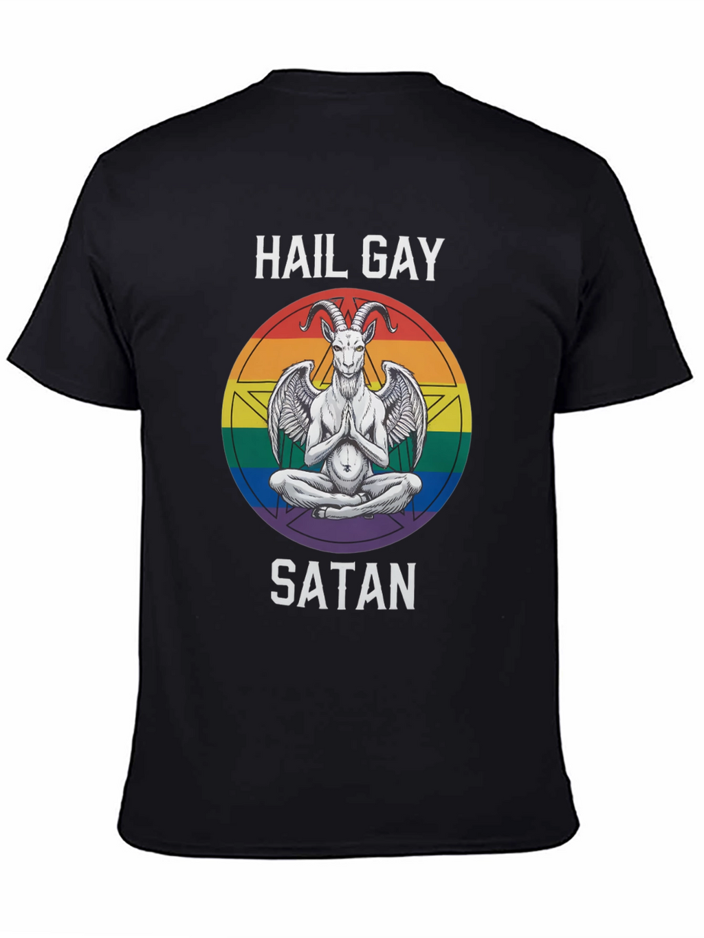 Hail Gay Satan Graphic Tee - Pride Baphomet Shirt
