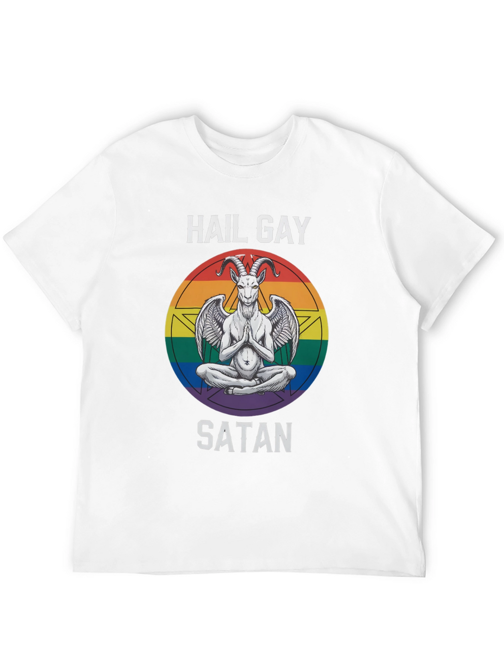 Hail Gay Satan Graphic Tee - Pride Baphomet Shirt