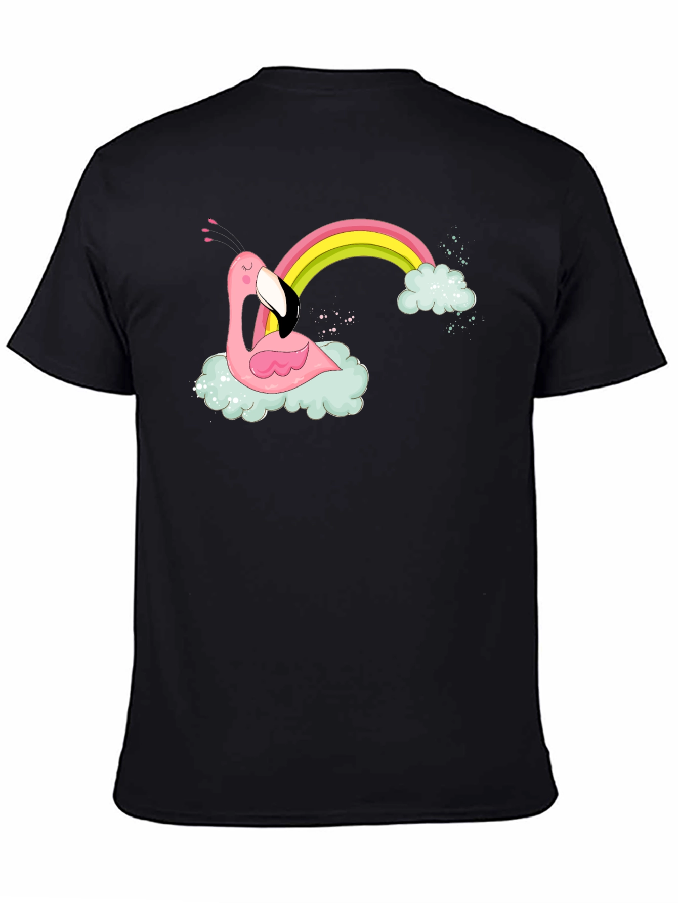Flamingo Rainbow Cloud Graphic T-Shirt