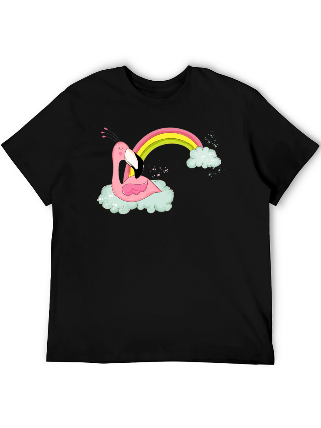 Flamingo Rainbow Cloud Graphic T-Shirt