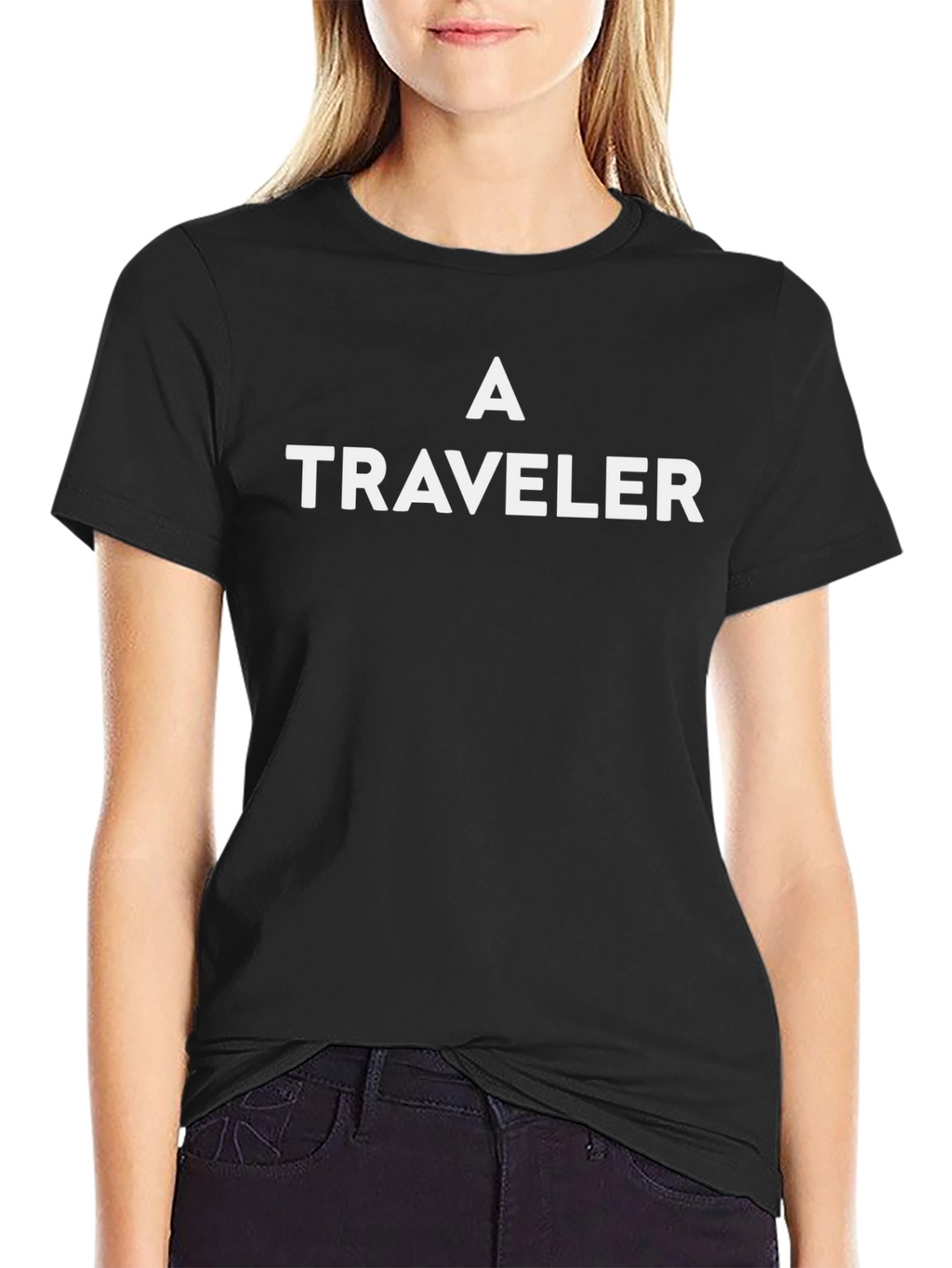 A Traveler Black Crewneck T-Shirt